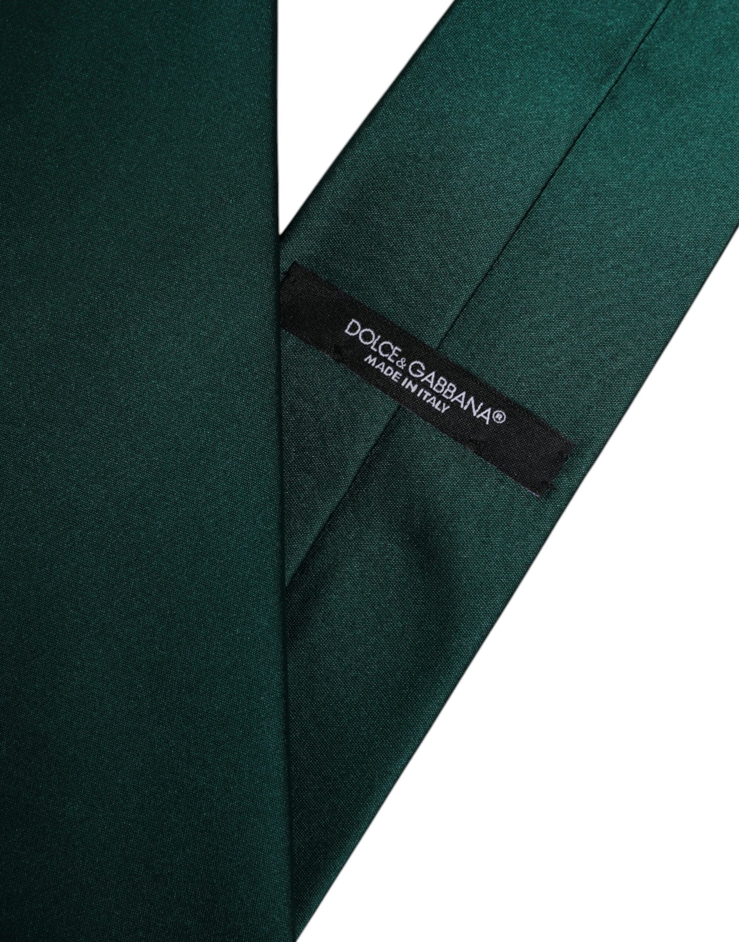Dolce & Gabbana, grüne, einfarbige, verstellbare Krawatte aus Baumwolle