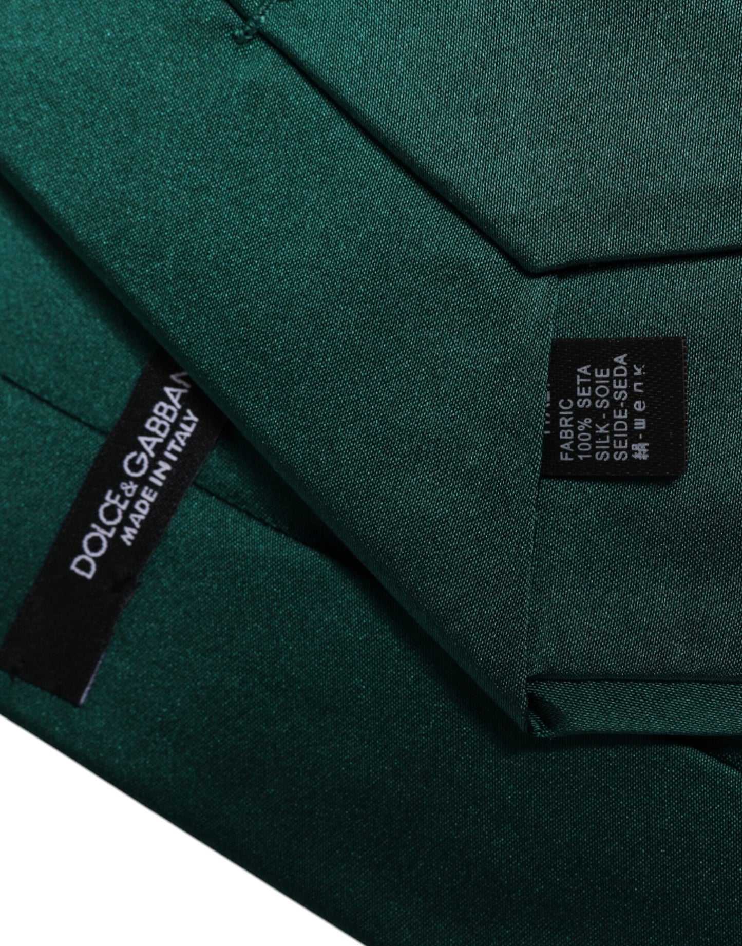 Dolce & Gabbana, grüne, einfarbige, verstellbare Krawatte aus Baumwolle