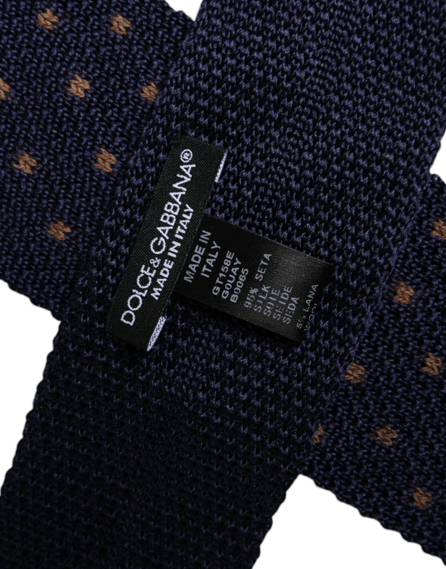 Dolce & Gabbana – Verstellbare Seidenkrawatte mit blauen Punkten
