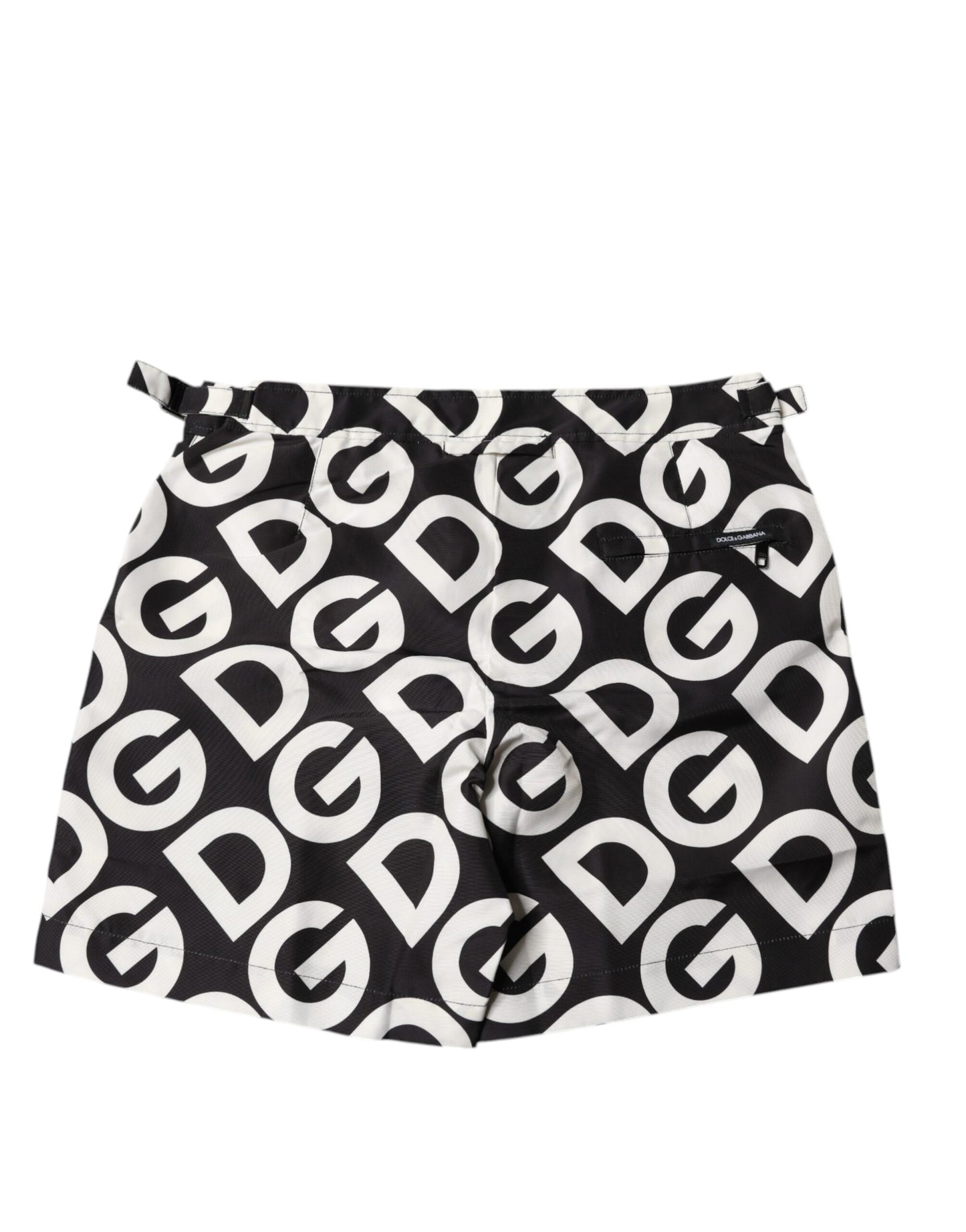 Dolce & Gabbana Schwarz Weiß Logo Beachwear Shorts Bademode