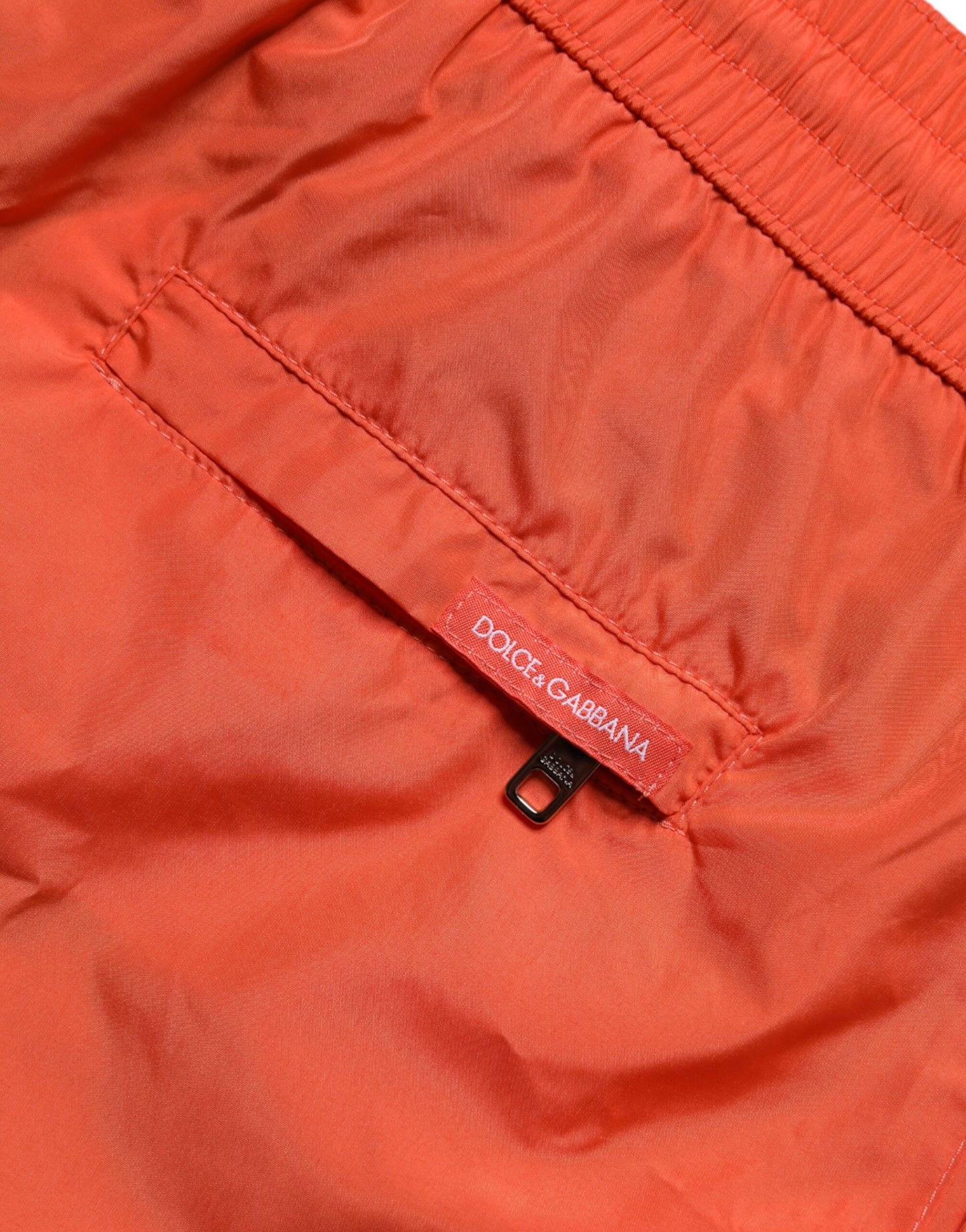 Dolce & Gabbana – Orangefarbene Strandshorts aus Polyester, 2-teilige Bademode