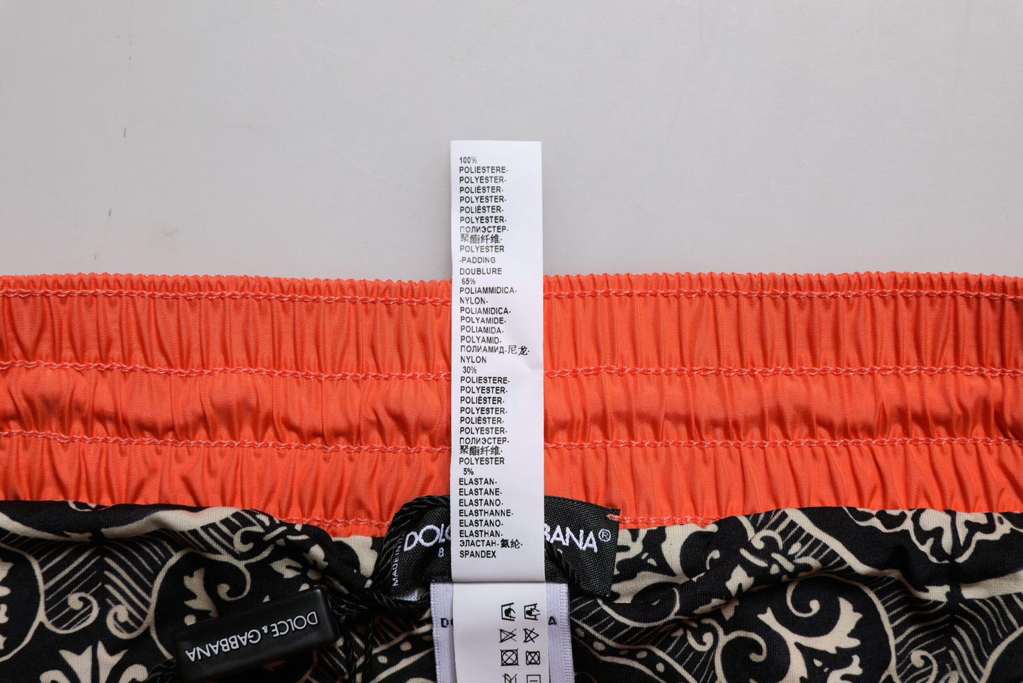 Dolce & Gabbana – Orangefarbene Strandshorts aus Polyester, 2-teilige Bademode