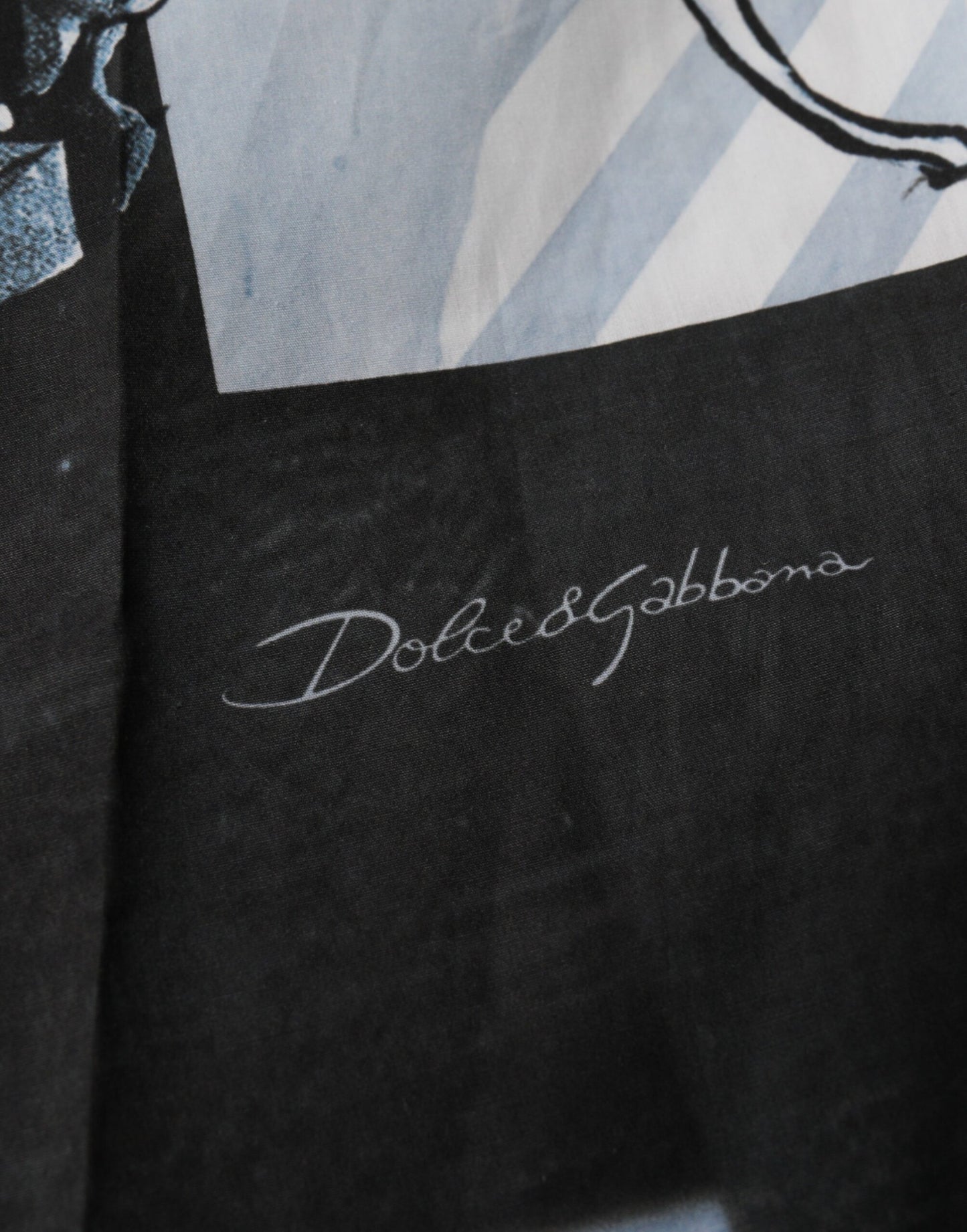Dolce & Gabbana Blaue Herrenshorts aus Baumwolle mit Statuendruck