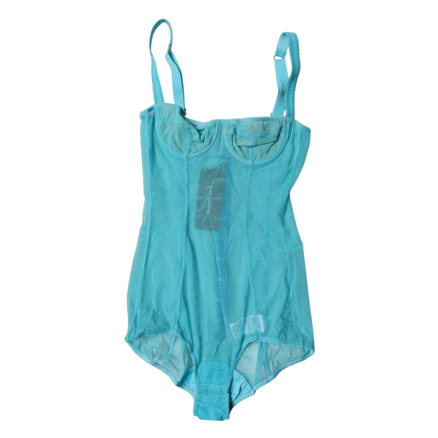 Dolce & Gabbana Blauer Tüll-Balconette-BH-Body-Unterwäsche