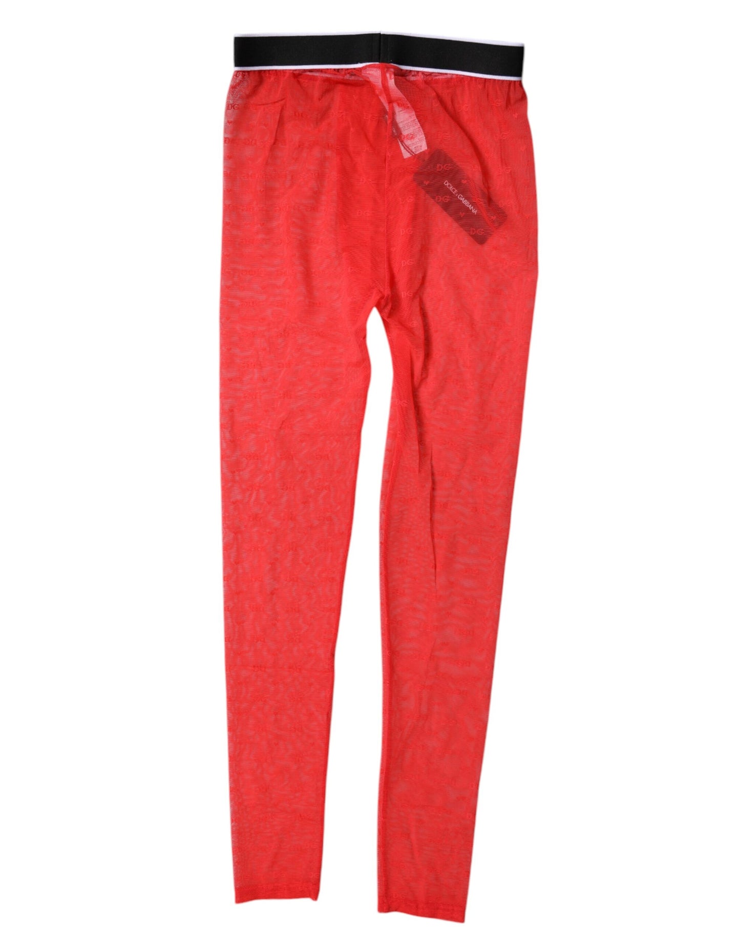 Dolce & Gabbana Rotes Logo Spitzen-Dessous Enge Unterhose
