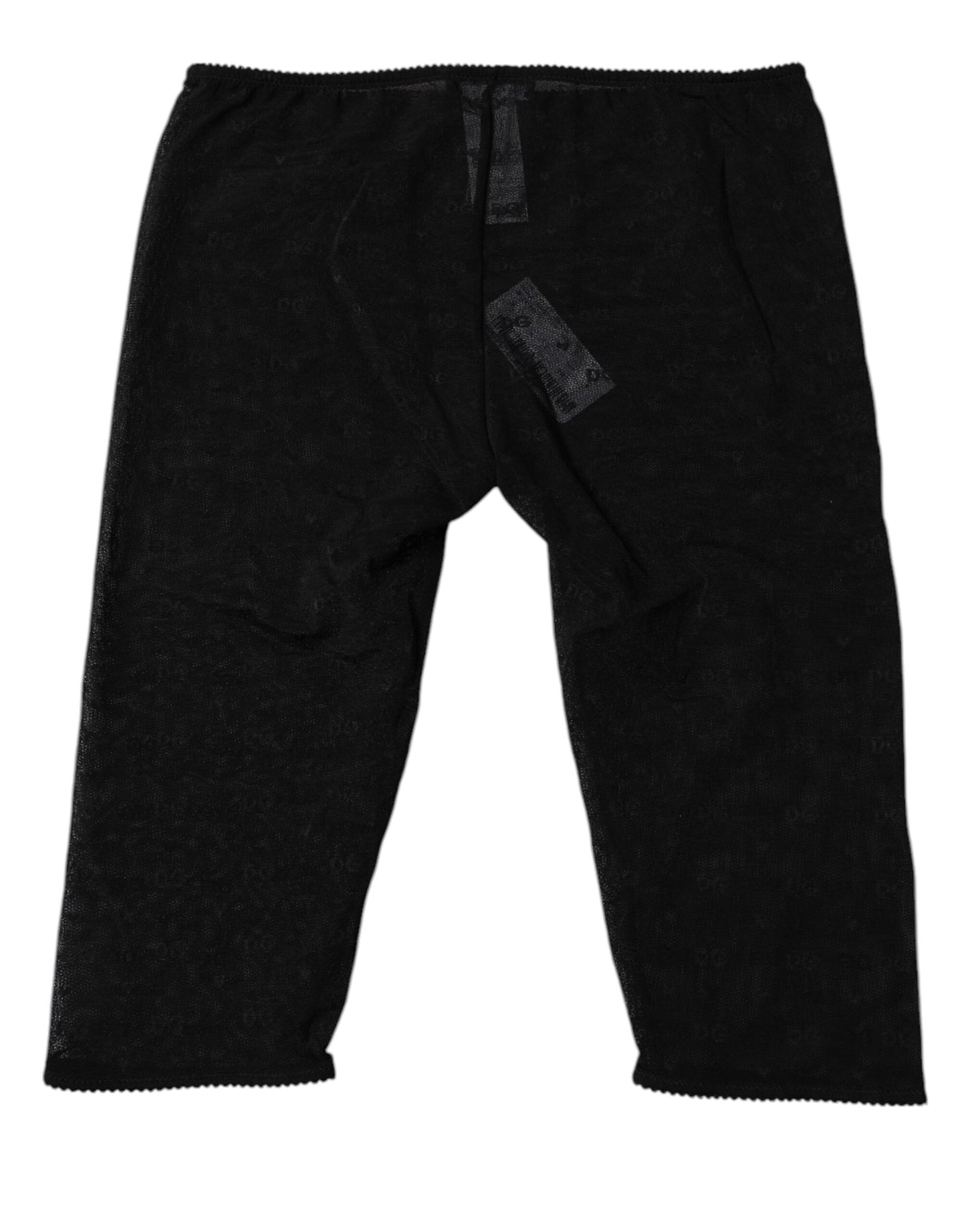 Dolce & Gabbana – Schwarze, kurze Spitzenunterwäsche mit Logo