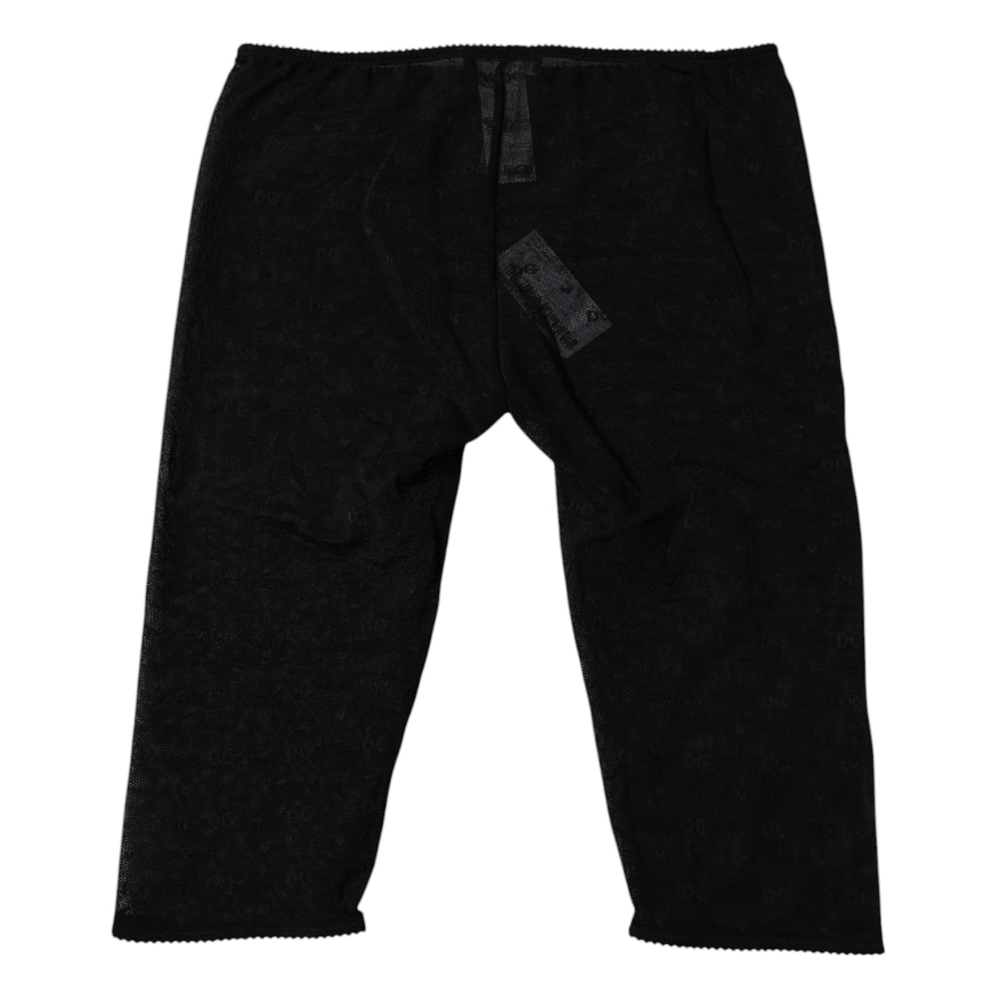 Dolce & Gabbana – Schwarze, kurze Spitzenunterwäsche mit Logo
