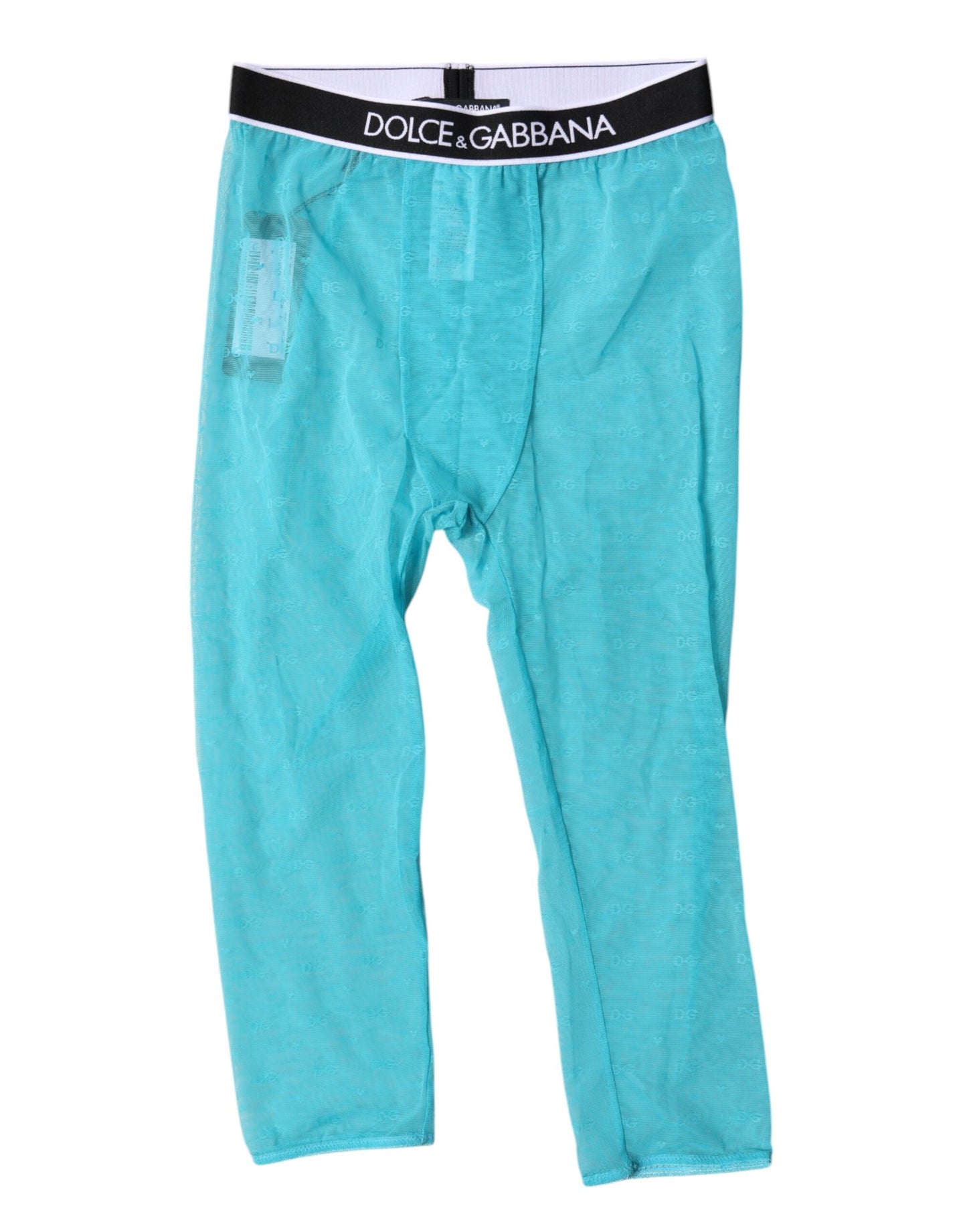 Dolce & Gabbana – Hellblaue Nylon-Shorts mit DG-Logo