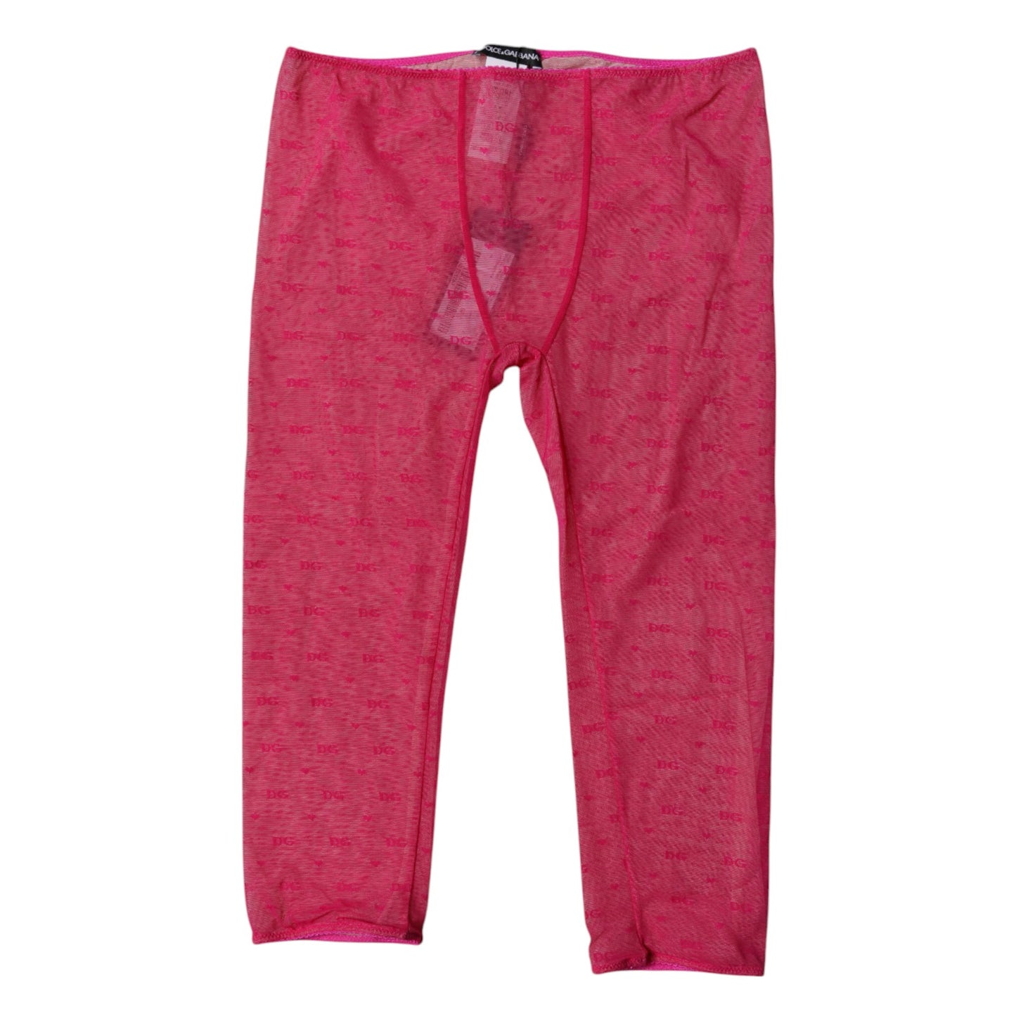 Dolce & Gabbana – Kurze, enge Unterwäsche aus Spitze mit Logo in Fuchsia