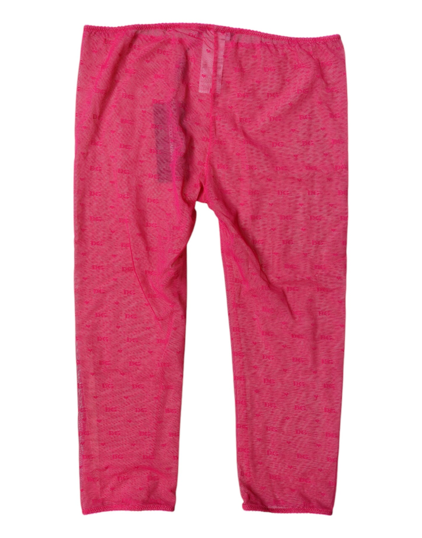 Dolce & Gabbana – Kurze, enge Unterwäsche aus Spitze mit Logo in Fuchsia