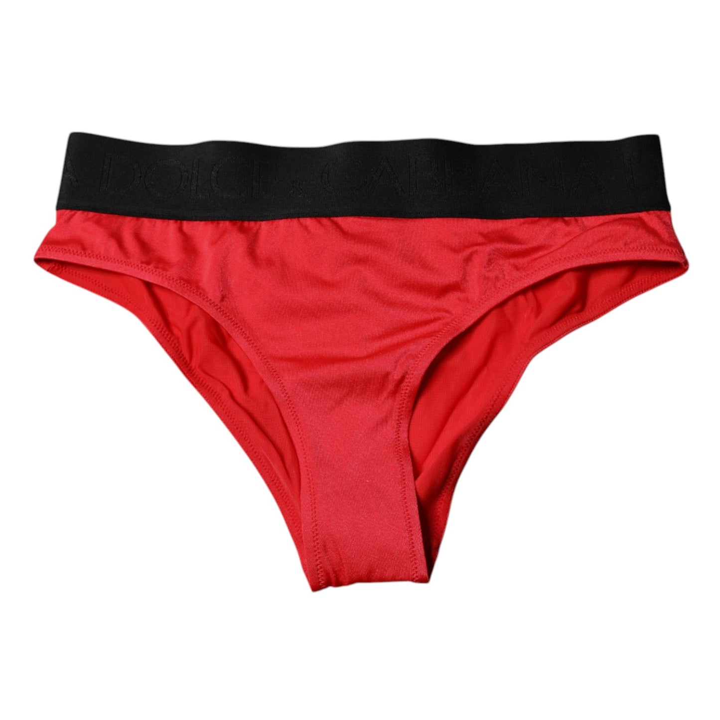 Dolce & Gabbana – Rote Nylon-Stretch-Höschen mit mittlerer Taille