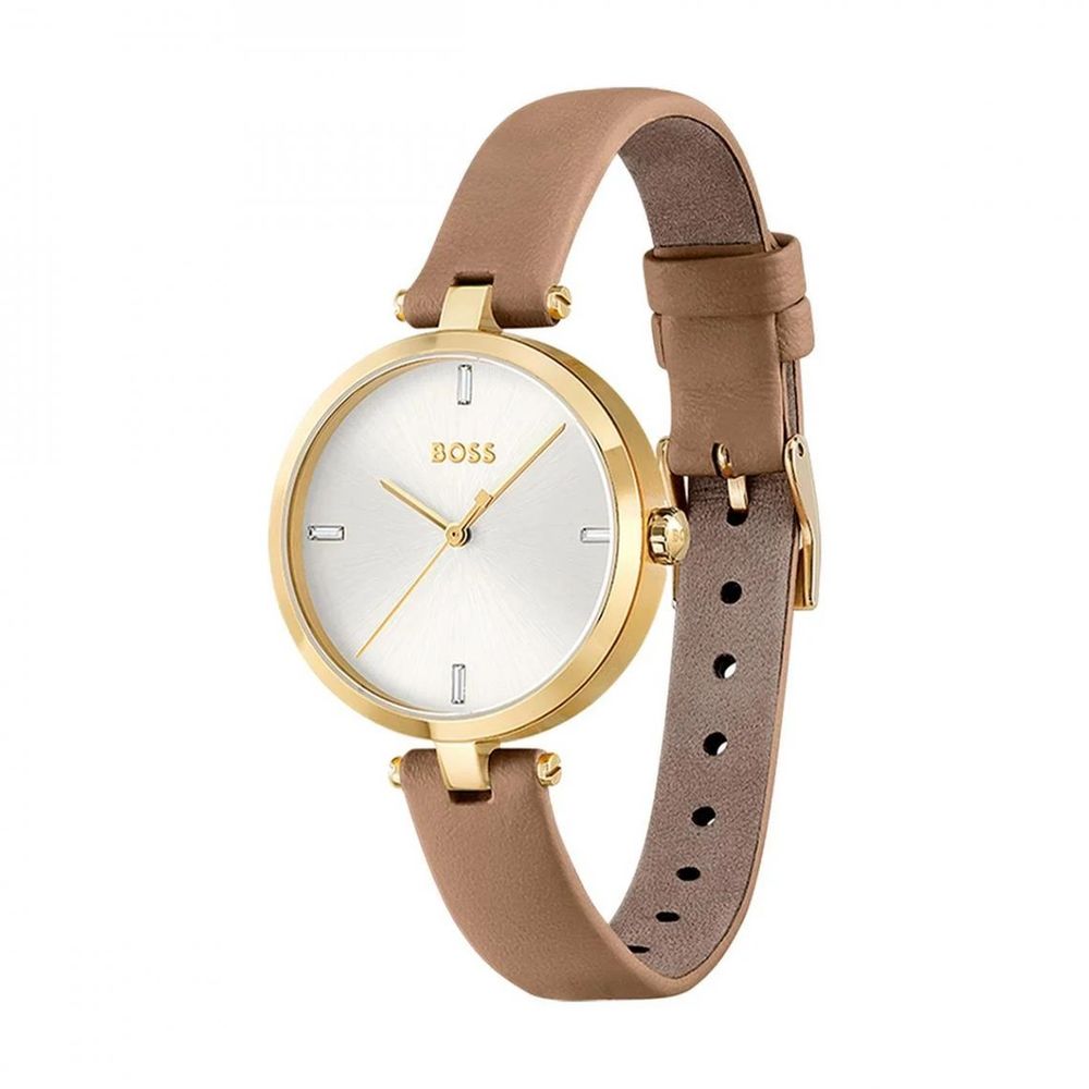 Hugo Boss Beige Lederuhr