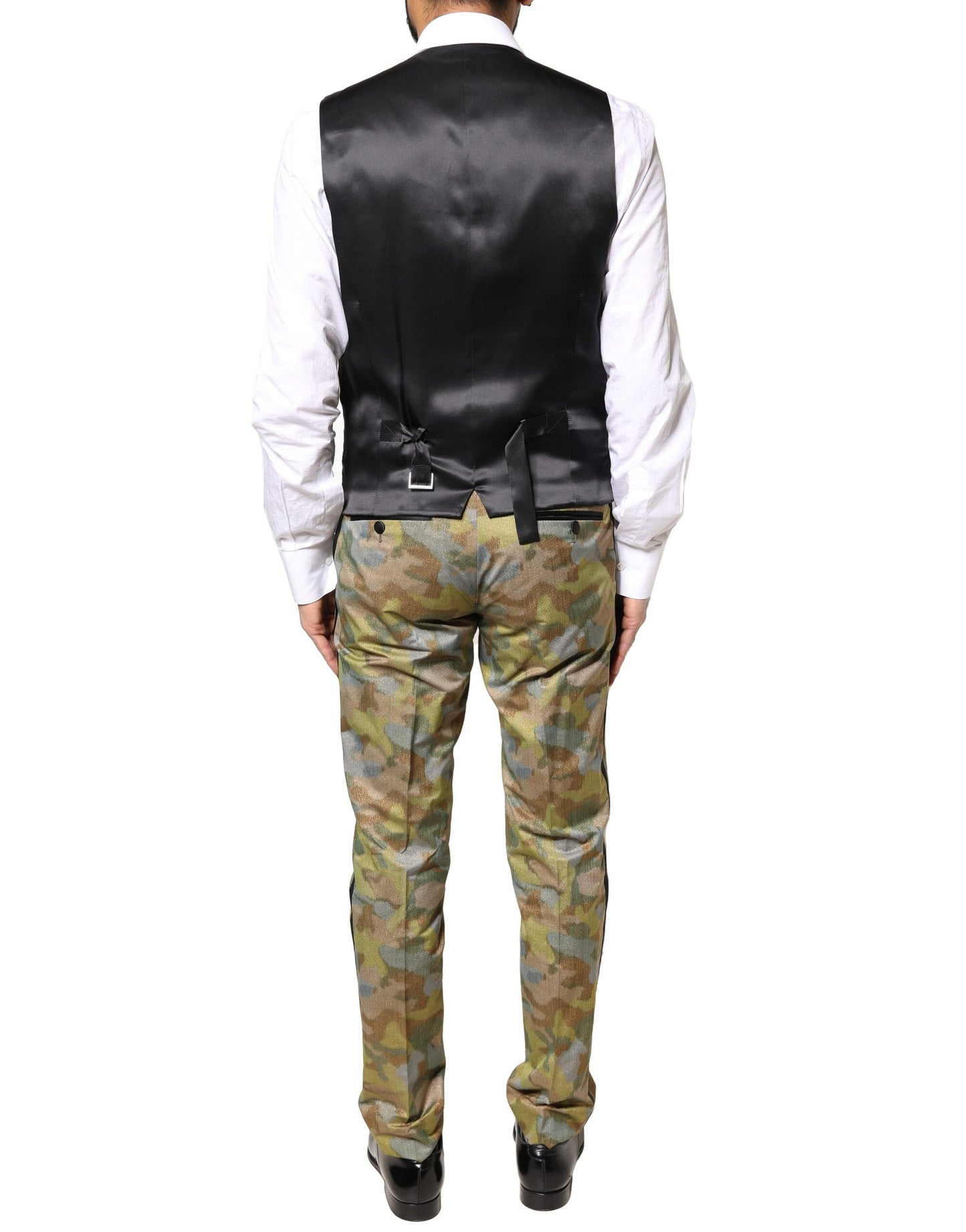 Dolce & Gabbana 3-teiliger mehrfarbiger Camouflage-Anzug „SICILIA“.