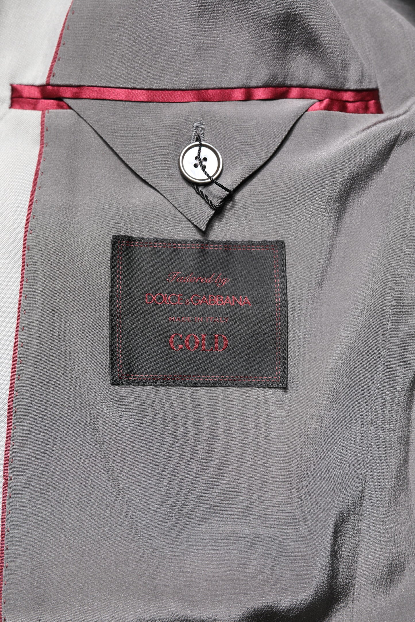 Dolce & Gabbana – Hellgrauer, zweiteiliger Anzug aus Wolle in GOLD