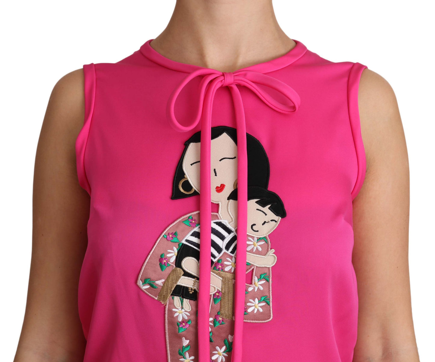 Dolce & Gabbana Pink Family Seiden-Tanktop Mama Bluse Top Shirt