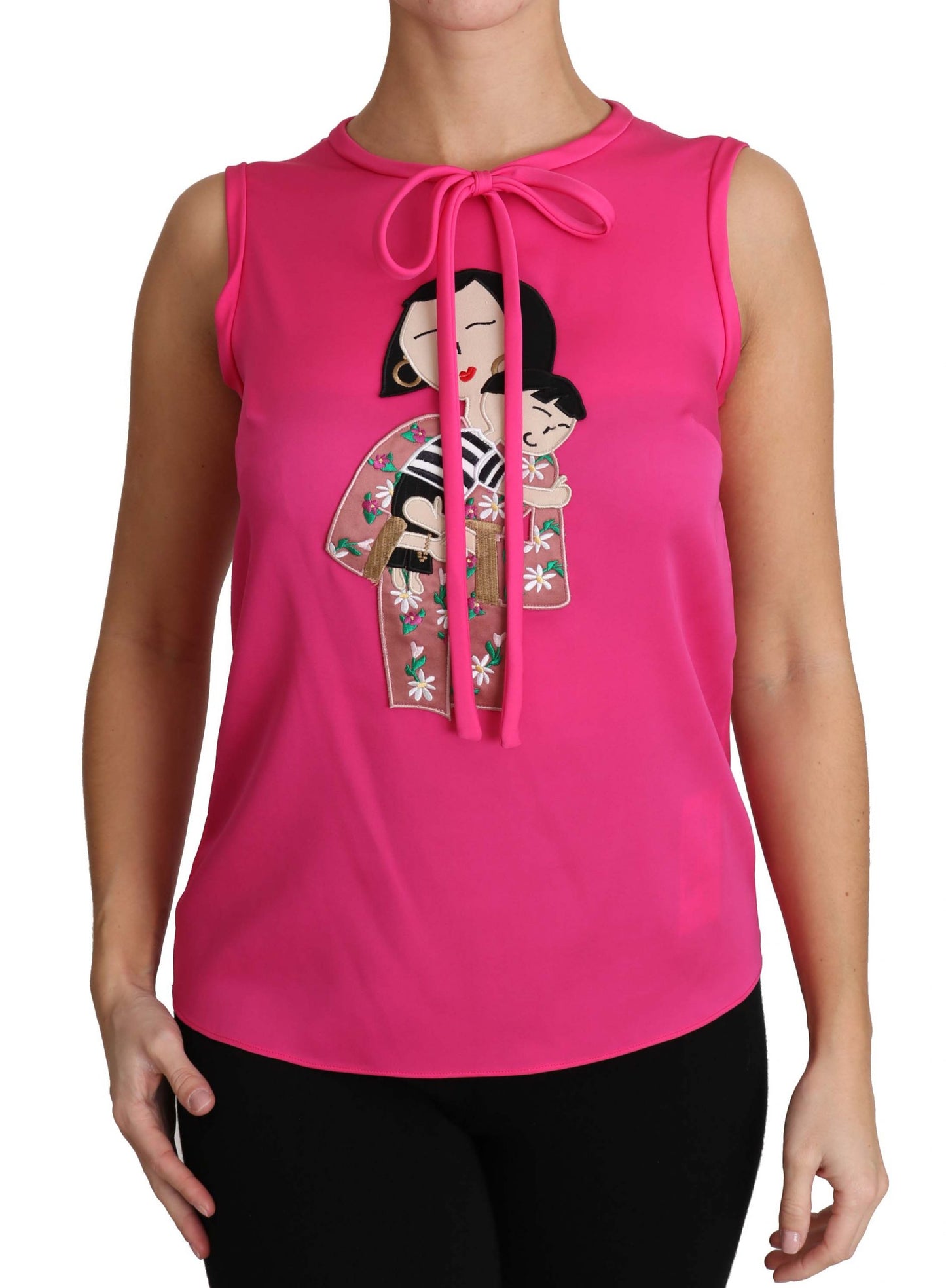 Dolce & Gabbana Pink Family Seiden-Tanktop Mama Bluse Top Shirt