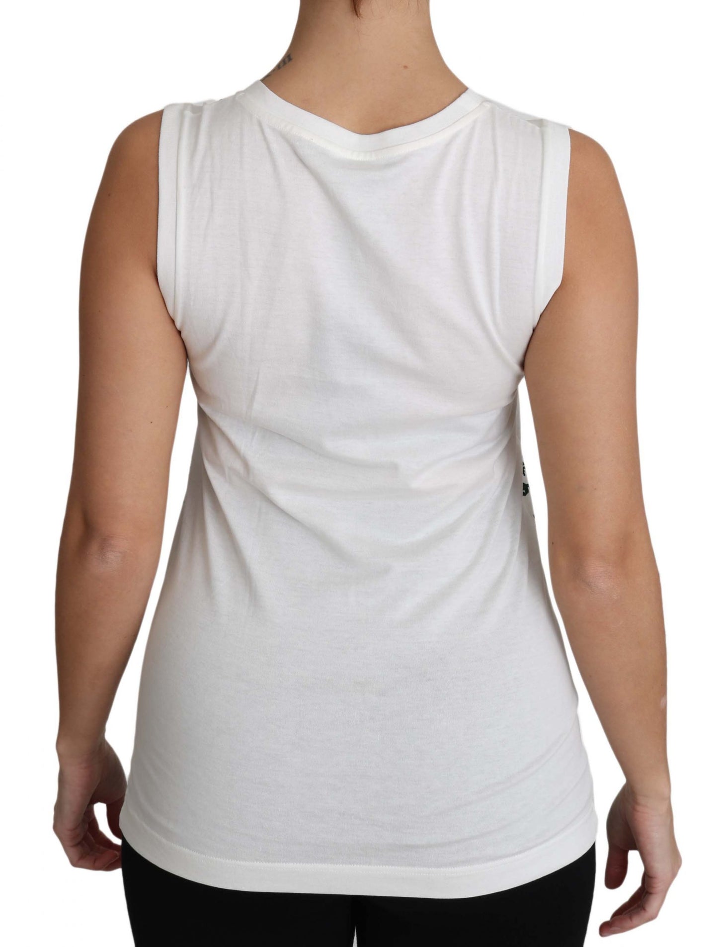 Dolce & Gabbana Weißes Baumwoll-Tanktop #dgfamily ohne Ärmel