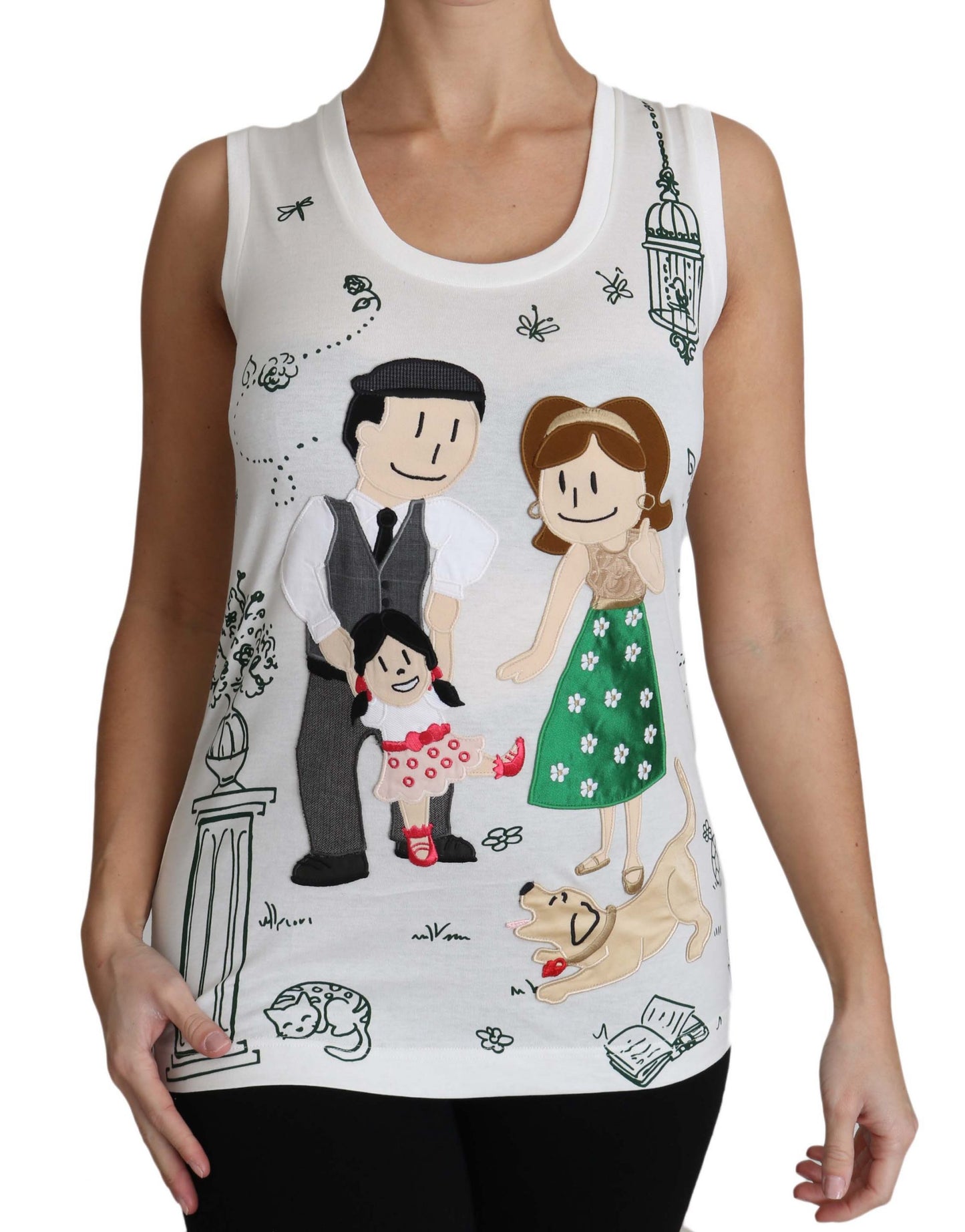 Dolce & Gabbana Weißes Baumwoll-Tanktop #dgfamily ohne Ärmel
