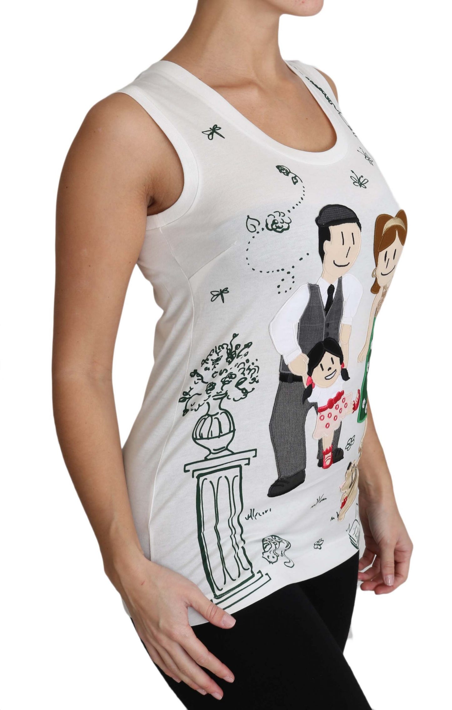 Dolce & Gabbana Weißes Baumwoll-Tanktop #dgfamily ohne Ärmel