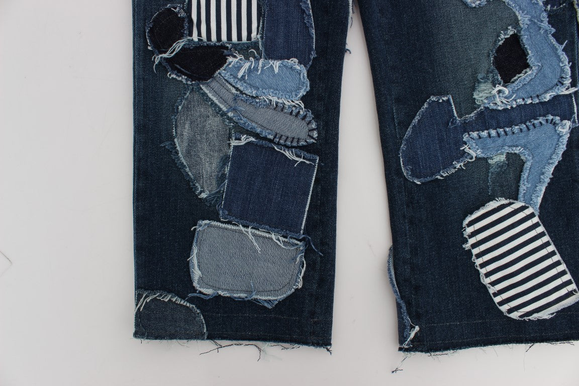 Dolce & Gabbana Stretch-Jeansshorts in Blau mit Patchwork
