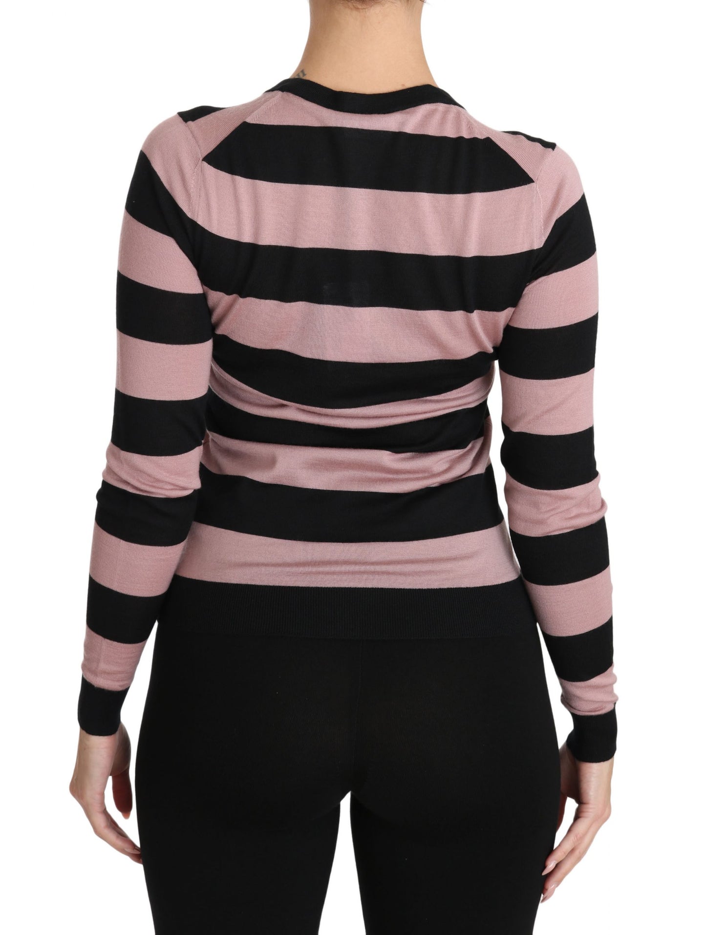 Dolce & Gabbana – Rosafarbener Cardigan aus Kaschmir mit Blumenmuster