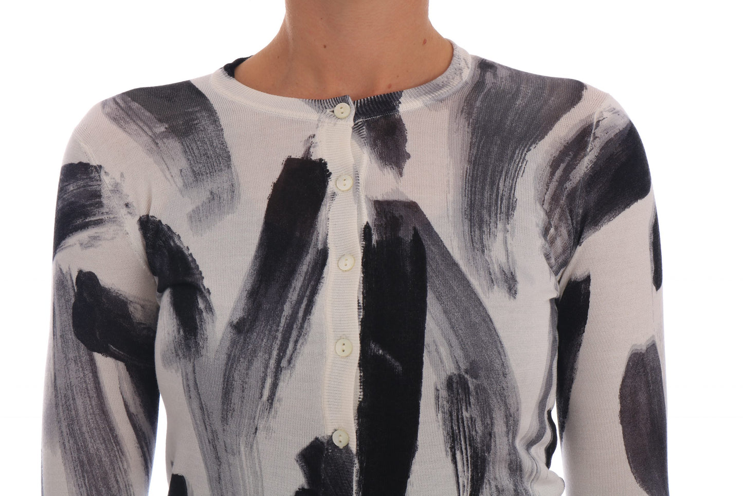 Dolce & Gabbana Cardigan Leichter Seidenpullover mit Farbstrichen