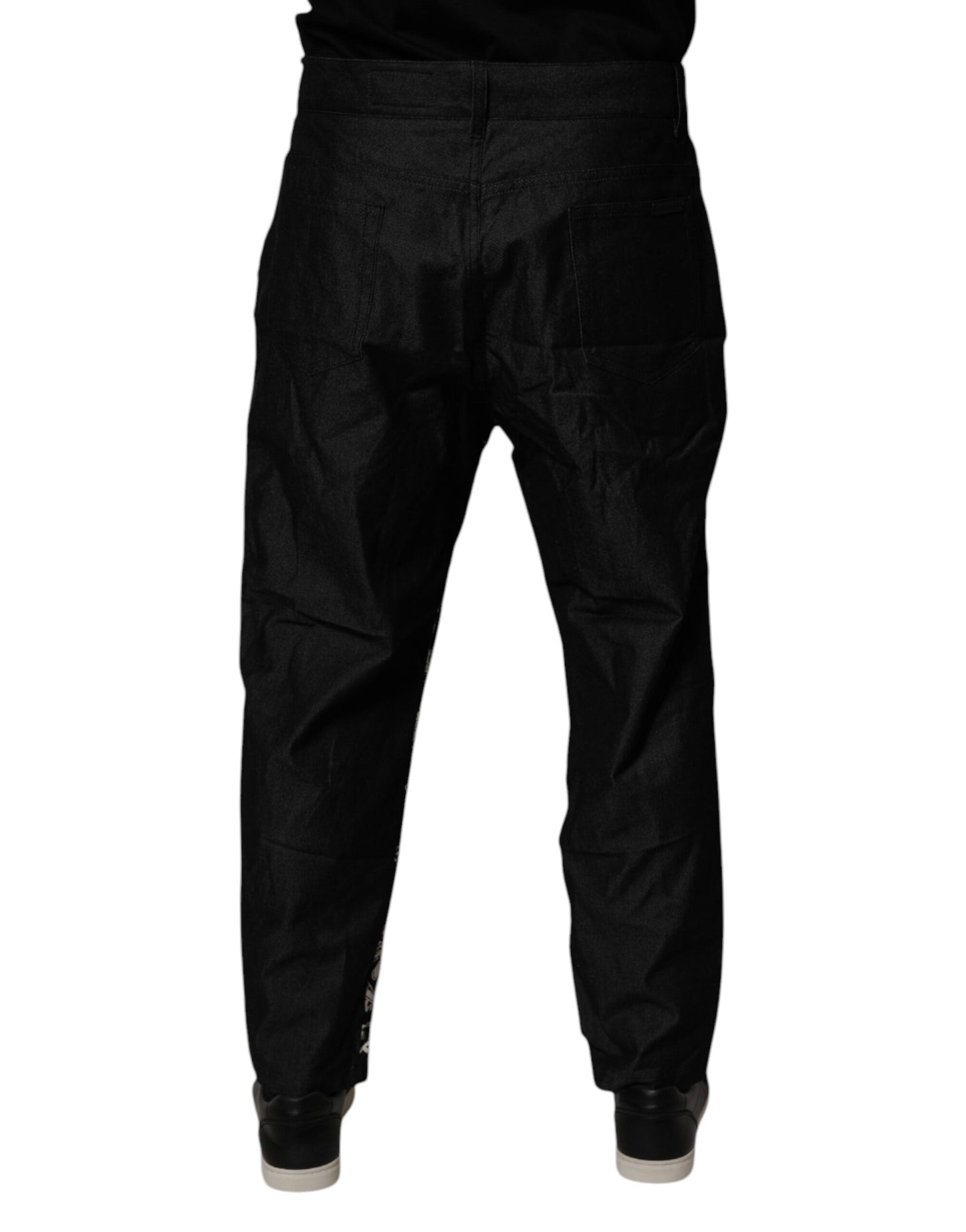 Dolce & Gabbana – Schwarze Skinny-Jeans aus Baumwoll-Bandana