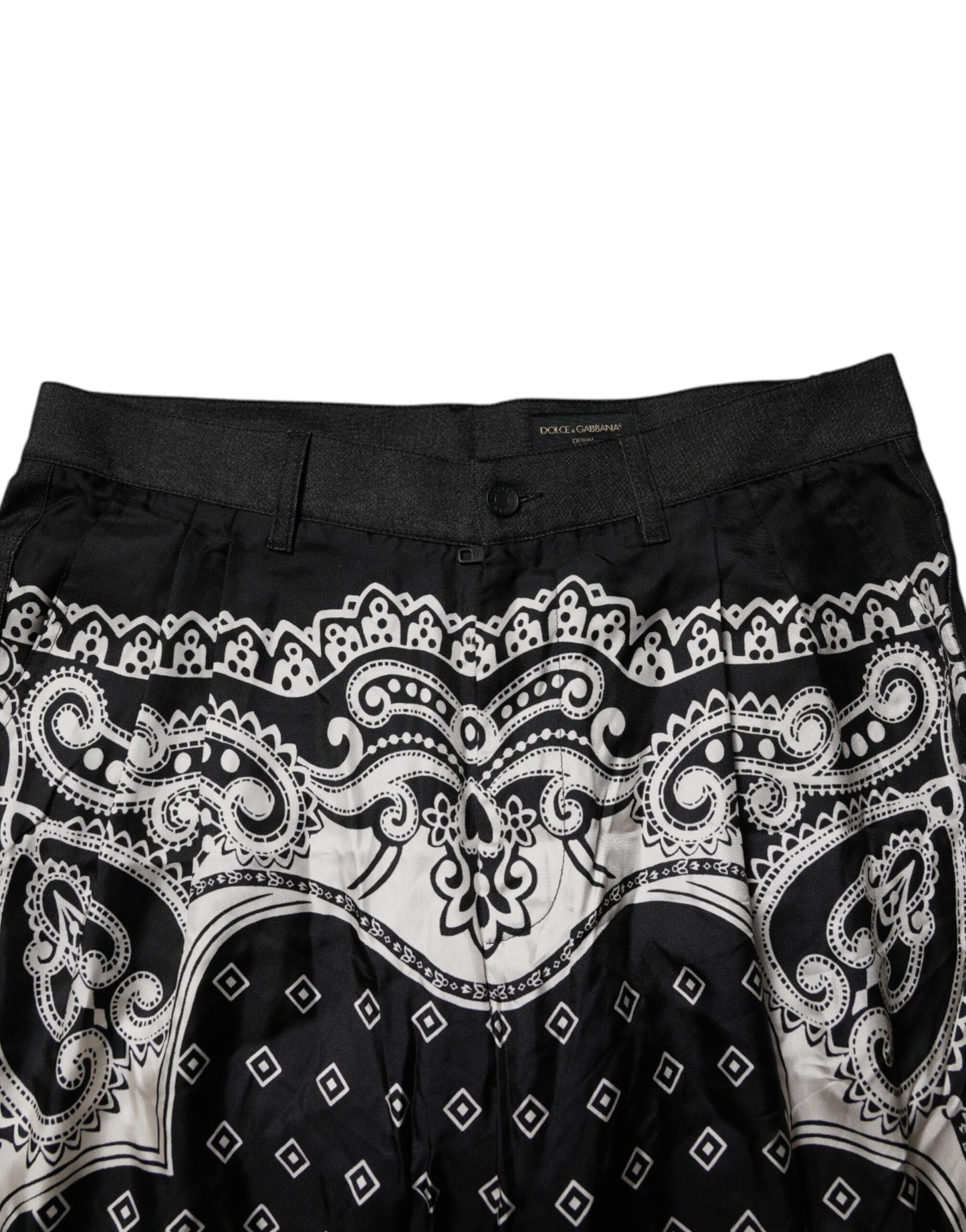 Dolce & Gabbana – Schwarze Skinny-Jeans aus Baumwoll-Bandana