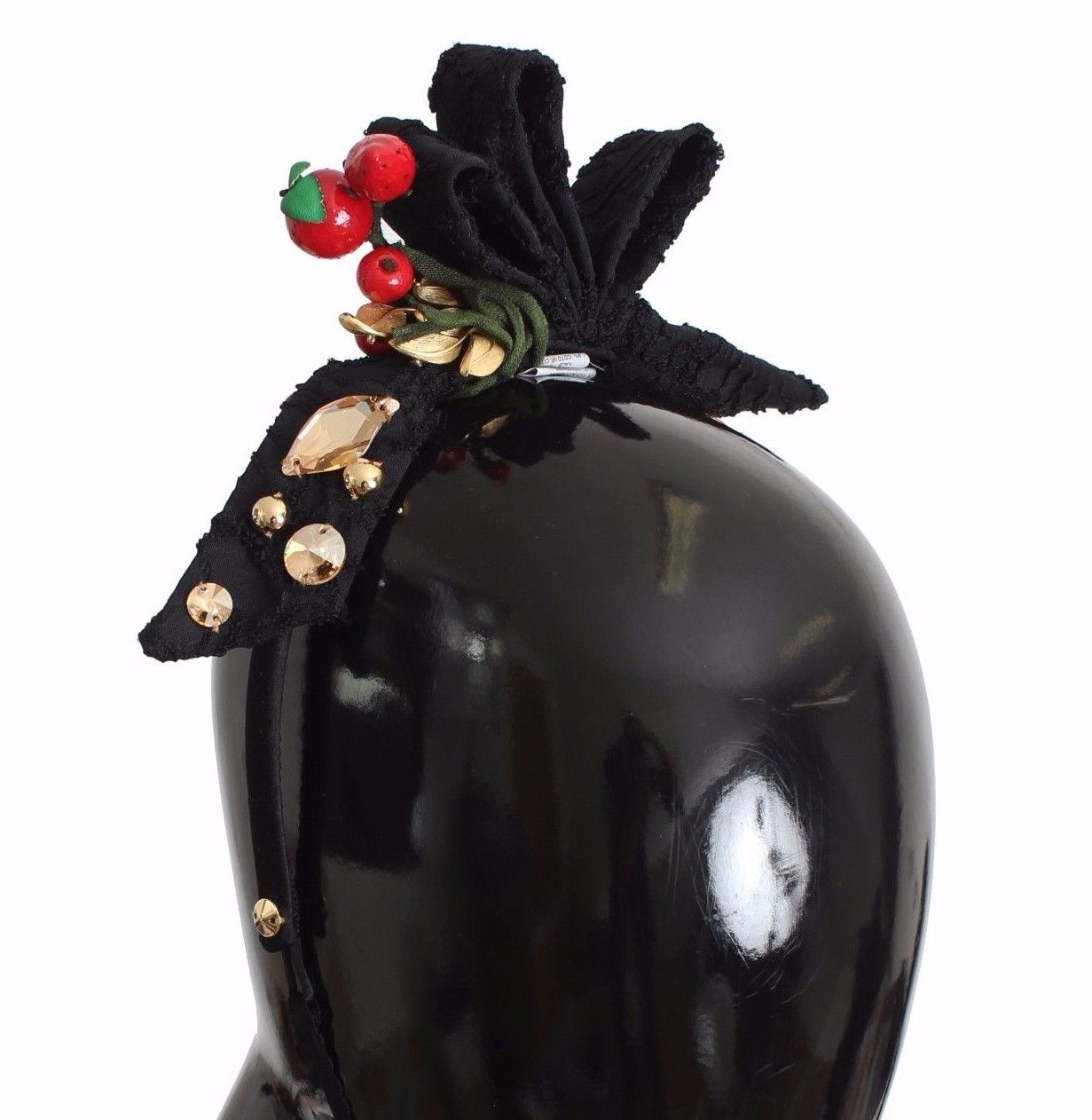 Dolce & Gabbana Diadem Stirnband Tiara Beere Obst Kristall Schleife Haar