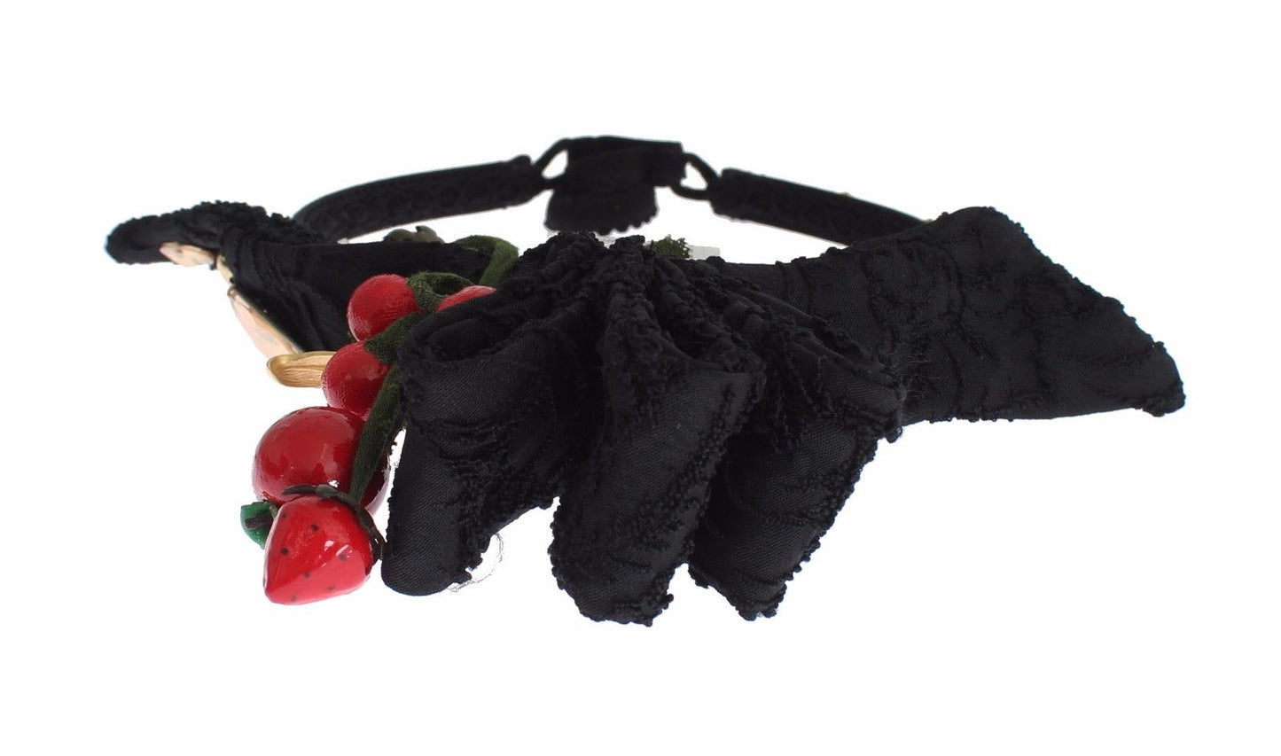 Dolce & Gabbana Diadem Stirnband Tiara Beere Obst Kristall Schleife Haar
