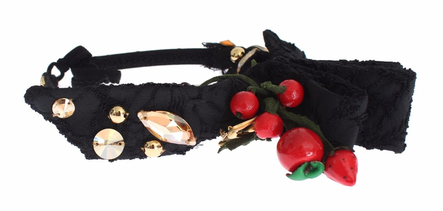 Dolce & Gabbana Diadem Stirnband Tiara Beere Obst Kristall Schleife Haar