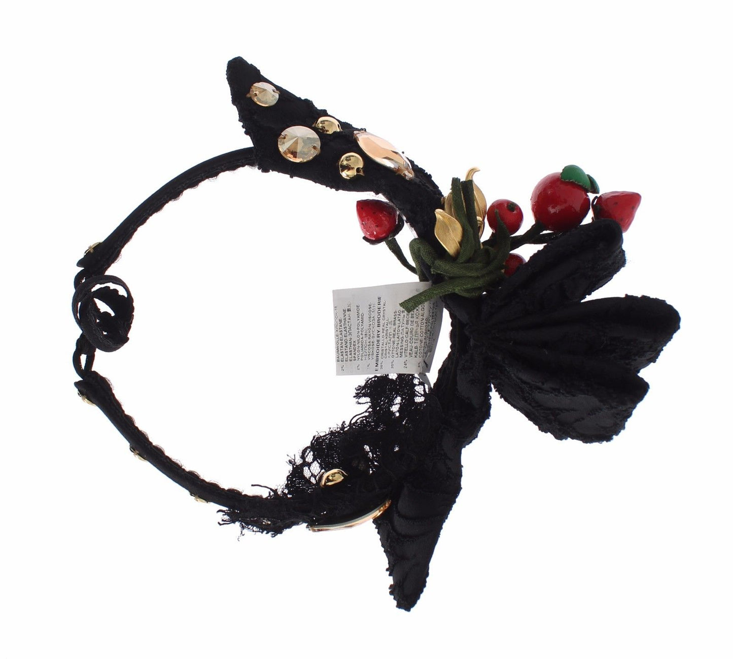 Dolce & Gabbana Diadem Stirnband Tiara Beere Obst Kristall Schleife Haar