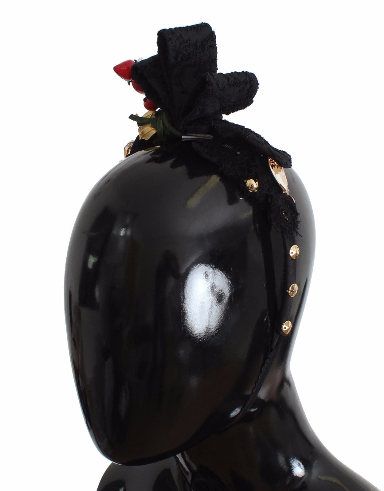 Dolce & Gabbana Diadem Stirnband Tiara Beere Obst Kristall Schleife Haar