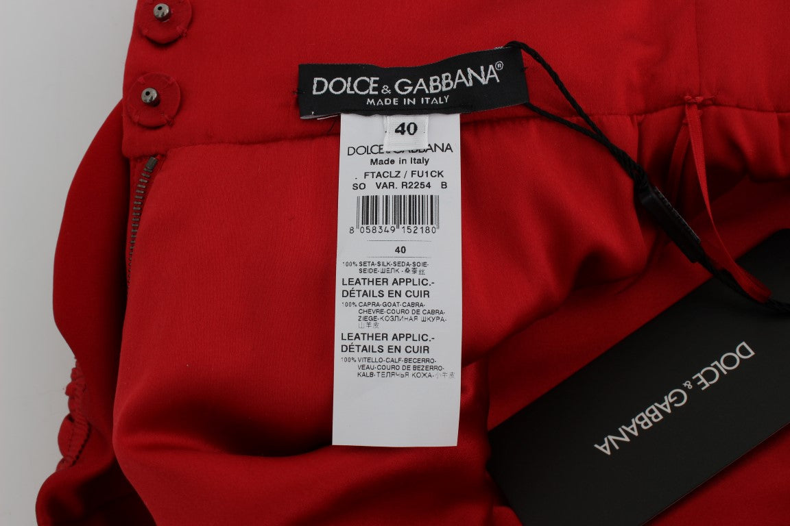 Dolce & Gabbana Rote Seidenrosen-Sizilien-Shorts