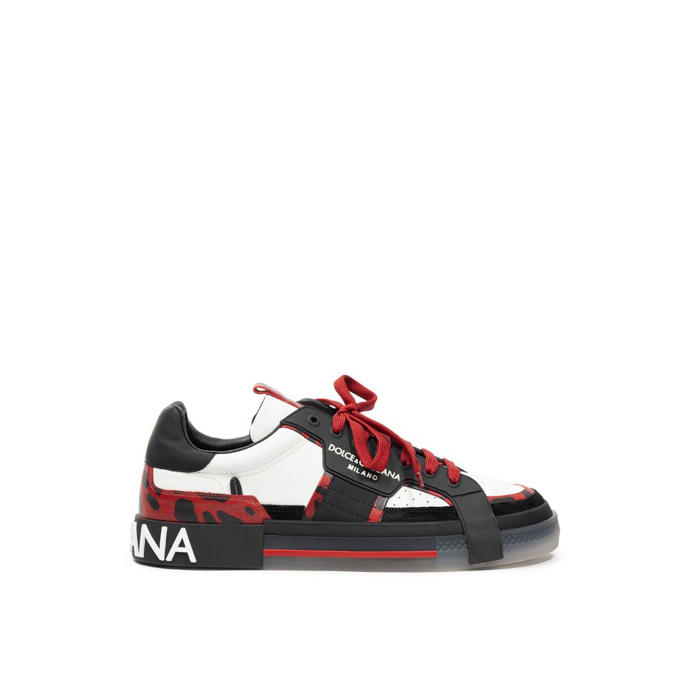 Dolce & Gabbana – Schwarz-weiße Ledersneaker
