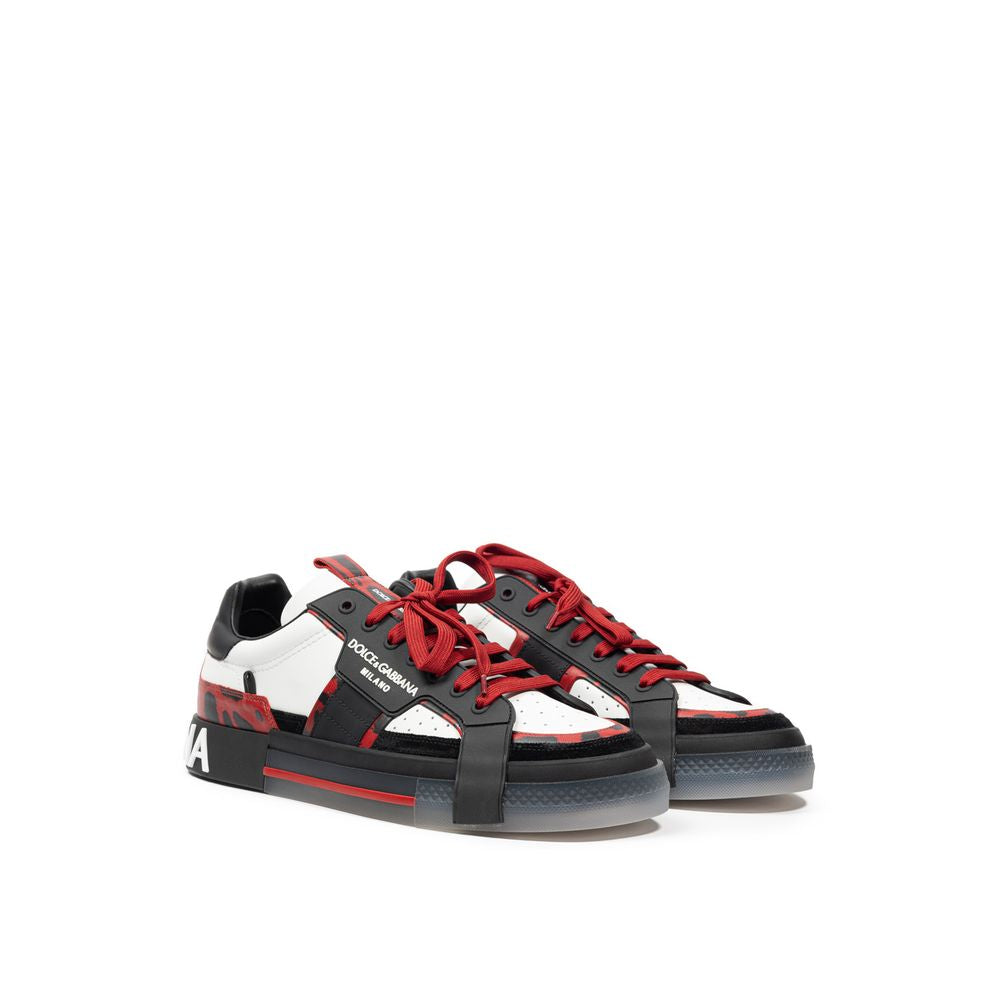 Dolce & Gabbana – Schwarz-weiße Ledersneaker
