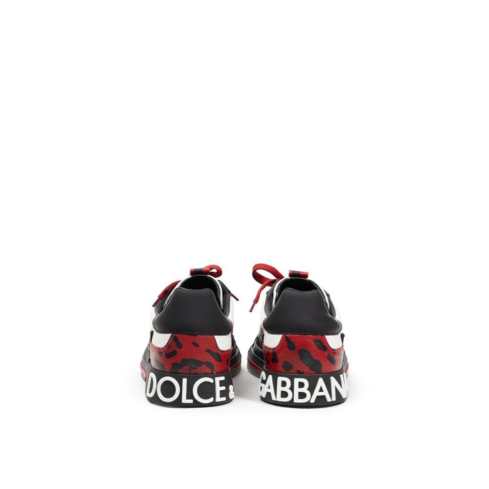 Dolce & Gabbana – Schwarz-weiße Ledersneaker