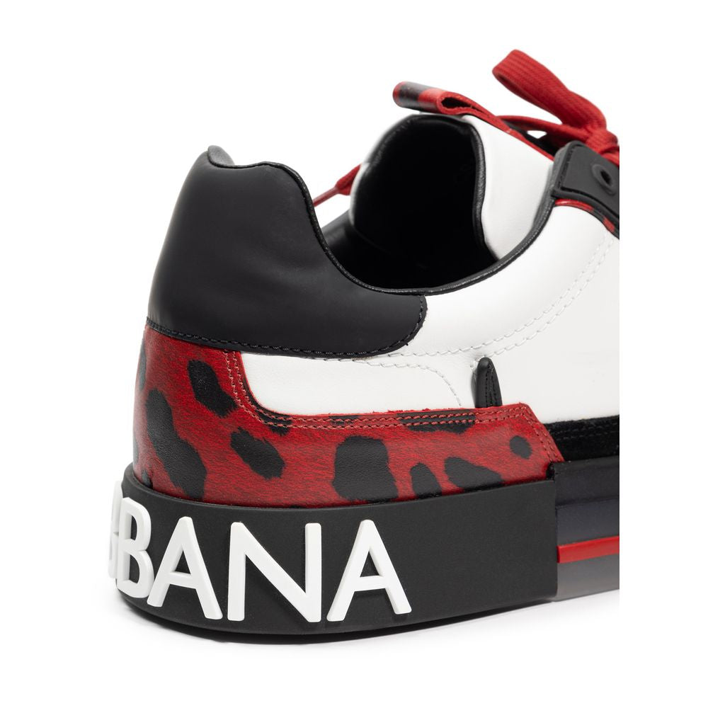 Dolce & Gabbana – Schwarz-weiße Ledersneaker