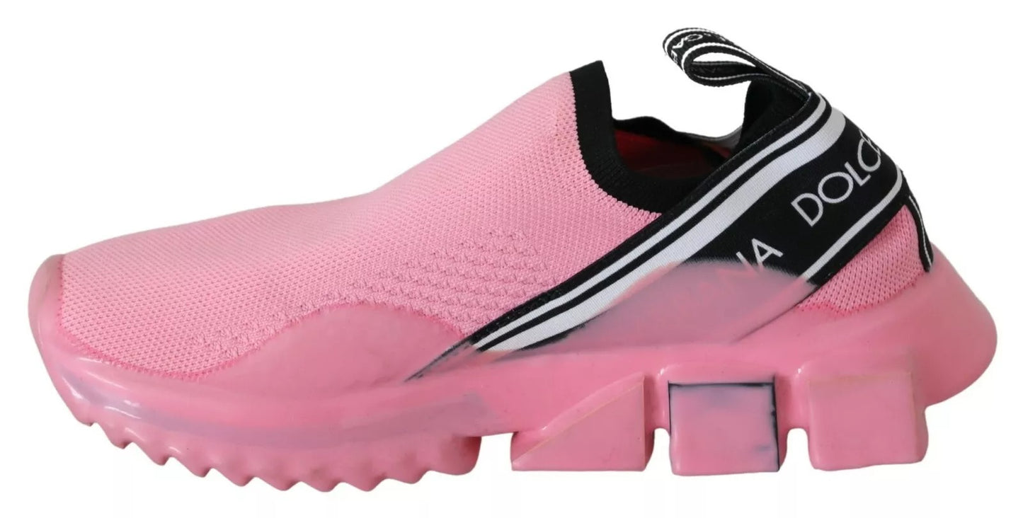 Dolce & Gabbana Pink Low Top Sorrento Sneakers Slip On Casual Schuhe