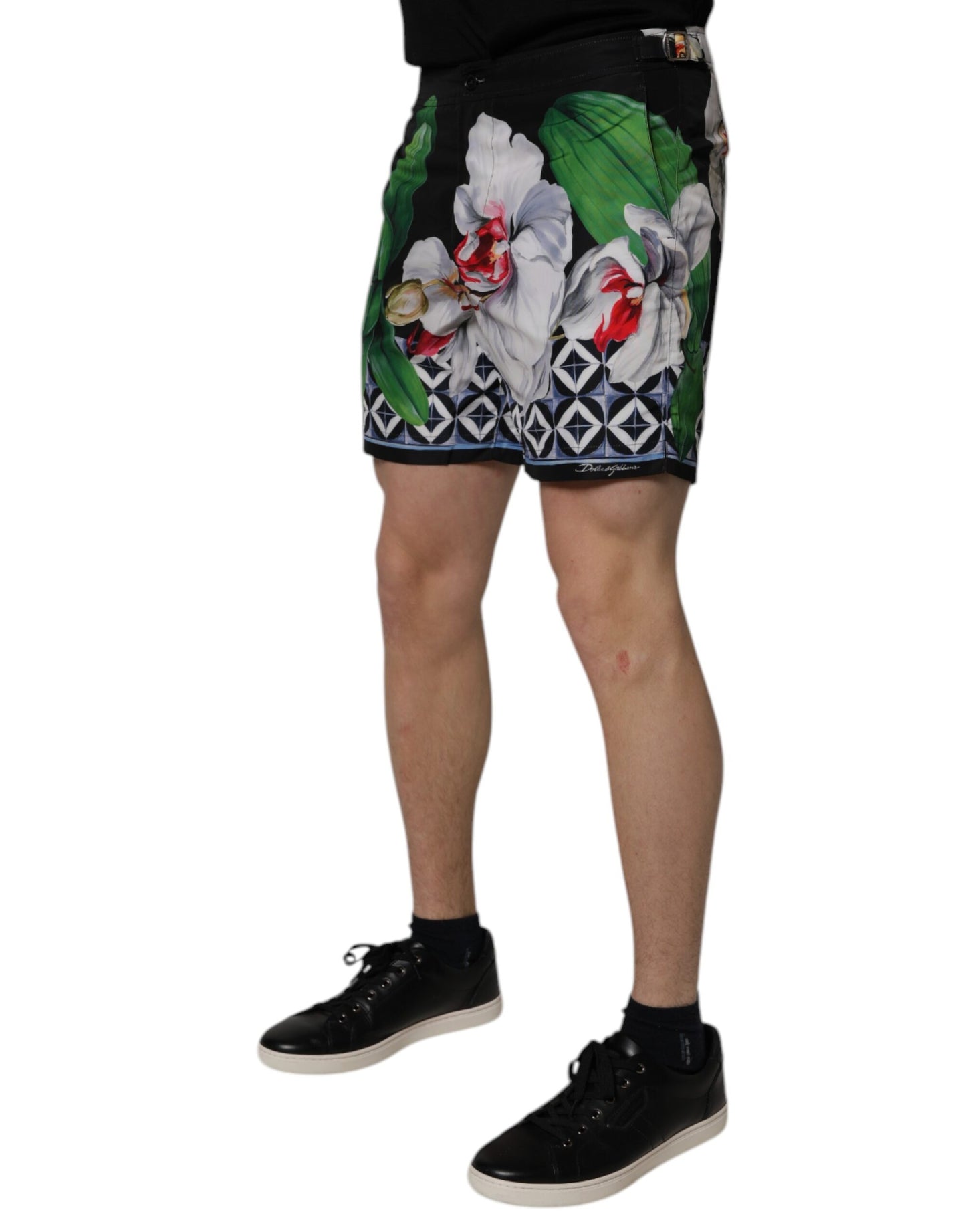 Dolce & Gabbana Mehrfarbige Bermudashorts aus Polyester mit Blumenmuster für Herren
