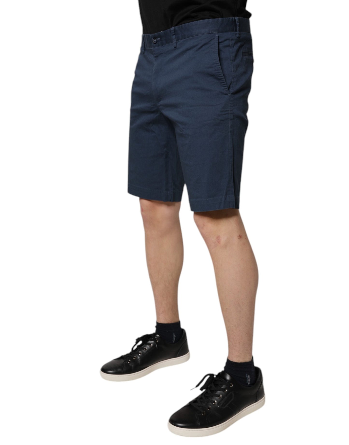 Dolce & Gabbana – Blaue Bermudashorts aus Baumwolle mit mittlerer Taille für Herren