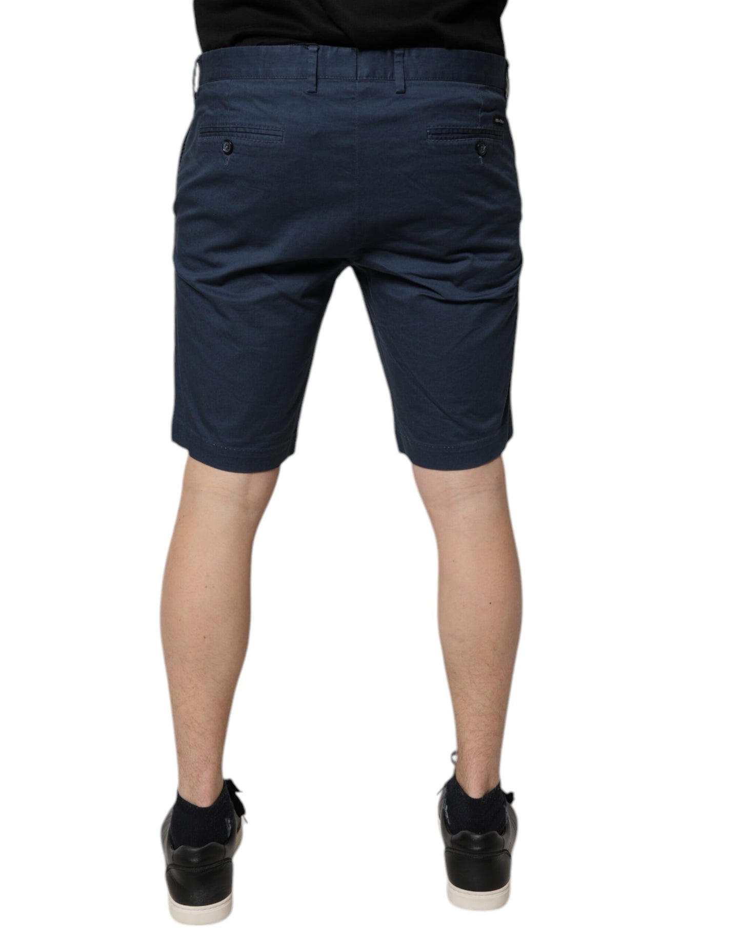 Dolce & Gabbana – Blaue Bermudashorts aus Baumwolle mit mittlerer Taille für Herren