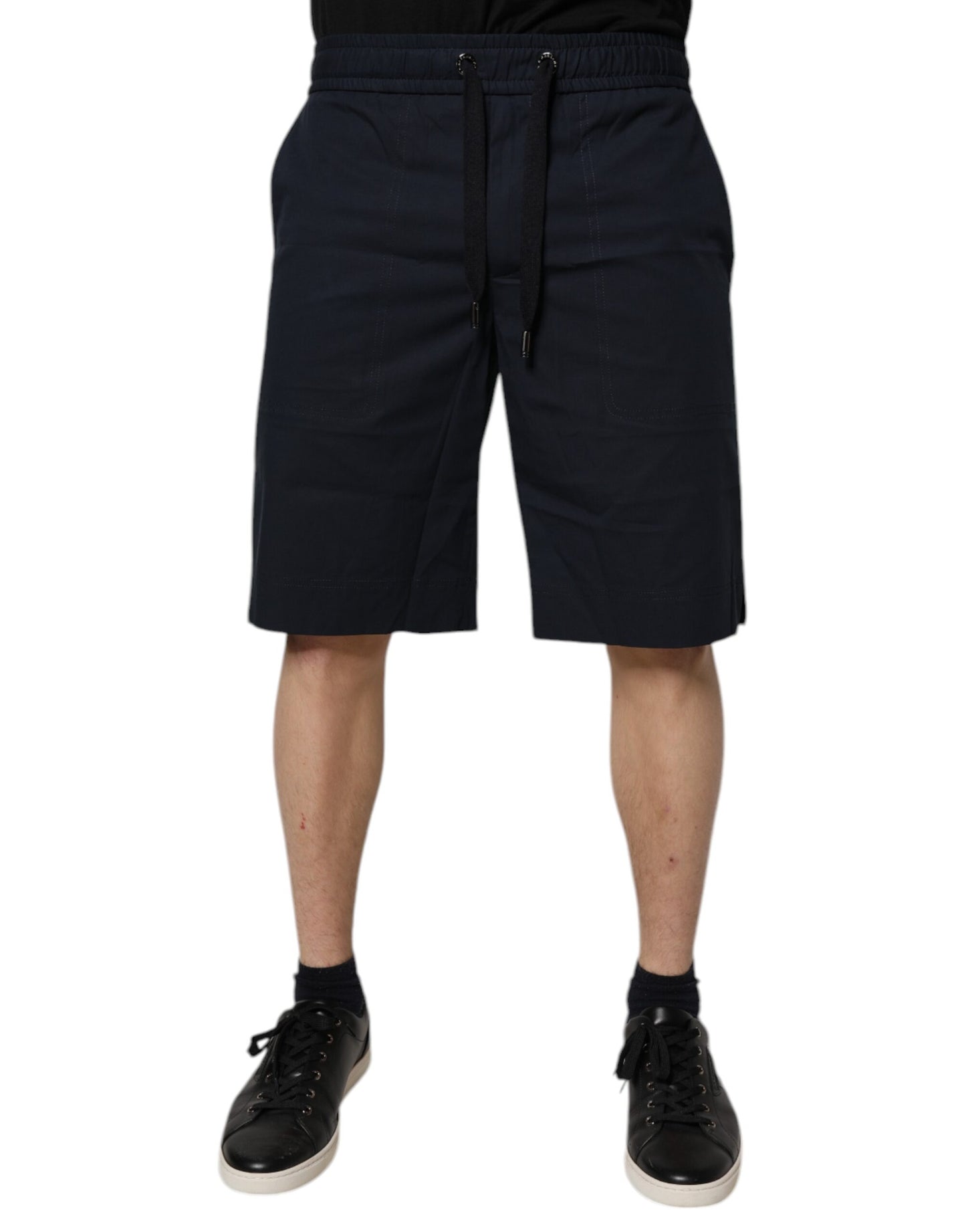 Dolce & Gabbana Dunkelblaue Bermuda-Sweatshorts aus Baumwolle