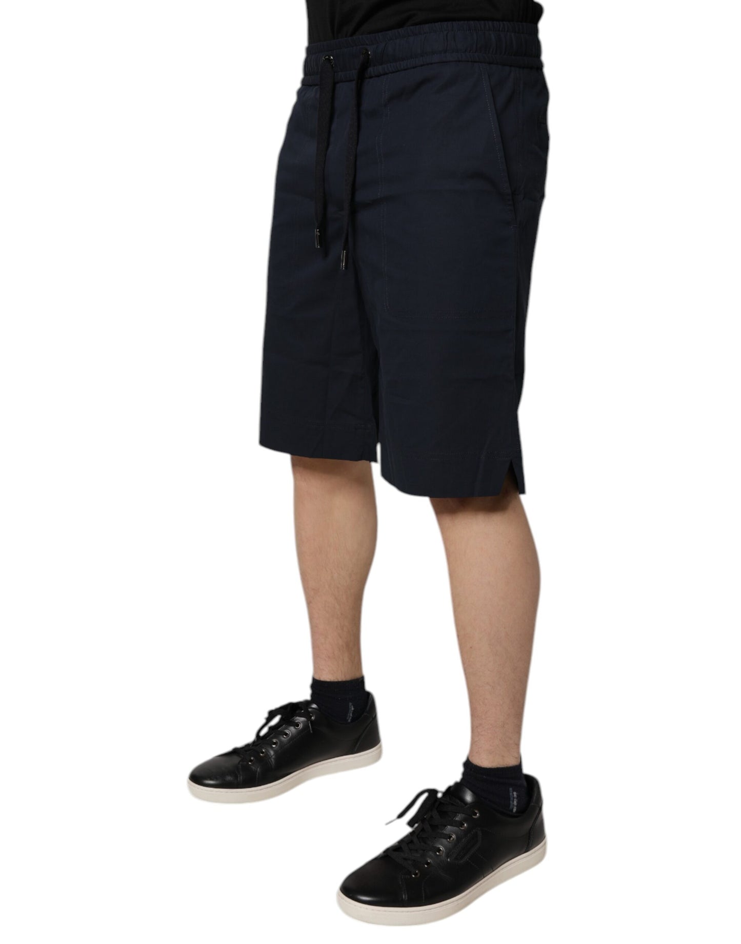Dolce & Gabbana Dunkelblaue Bermuda-Sweatshorts aus Baumwolle