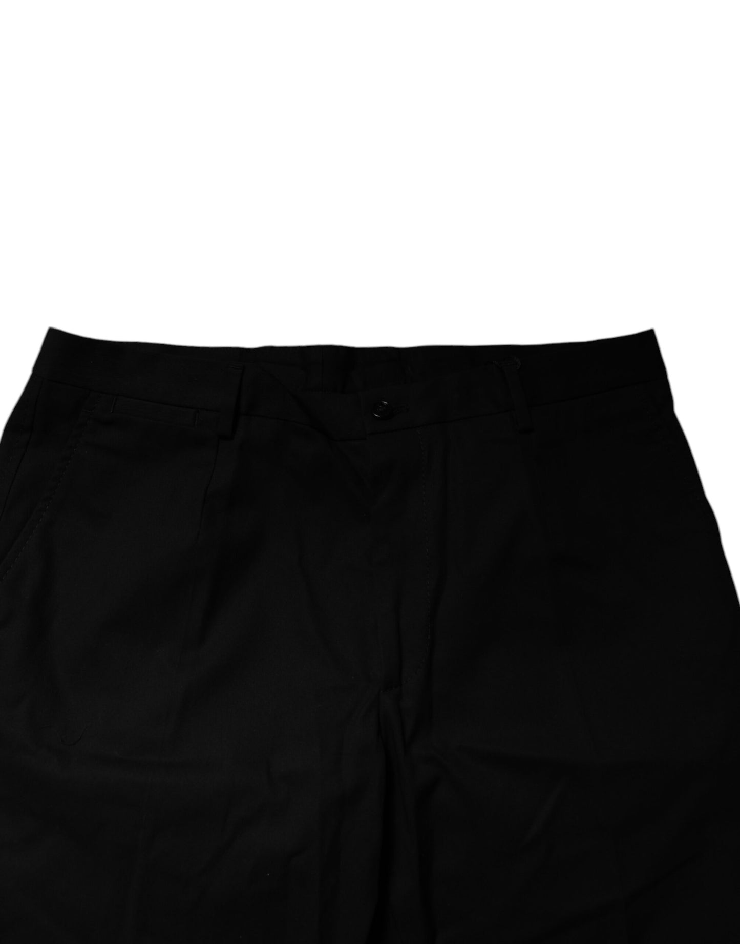Dolce & Gabbana – Schwarze Bermudashorts aus Baumwollstretch mit mittlerer Taille