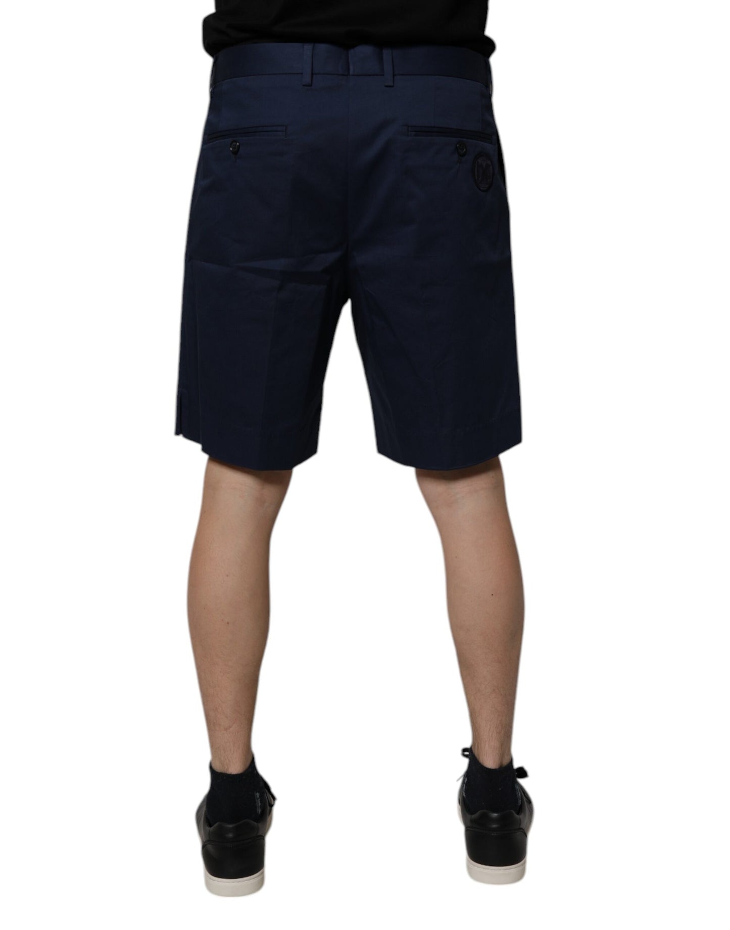 Dolce & Gabbana Herren-Bermudashorts aus Baumwolle mit mittlerer Taille in Dunkelblau