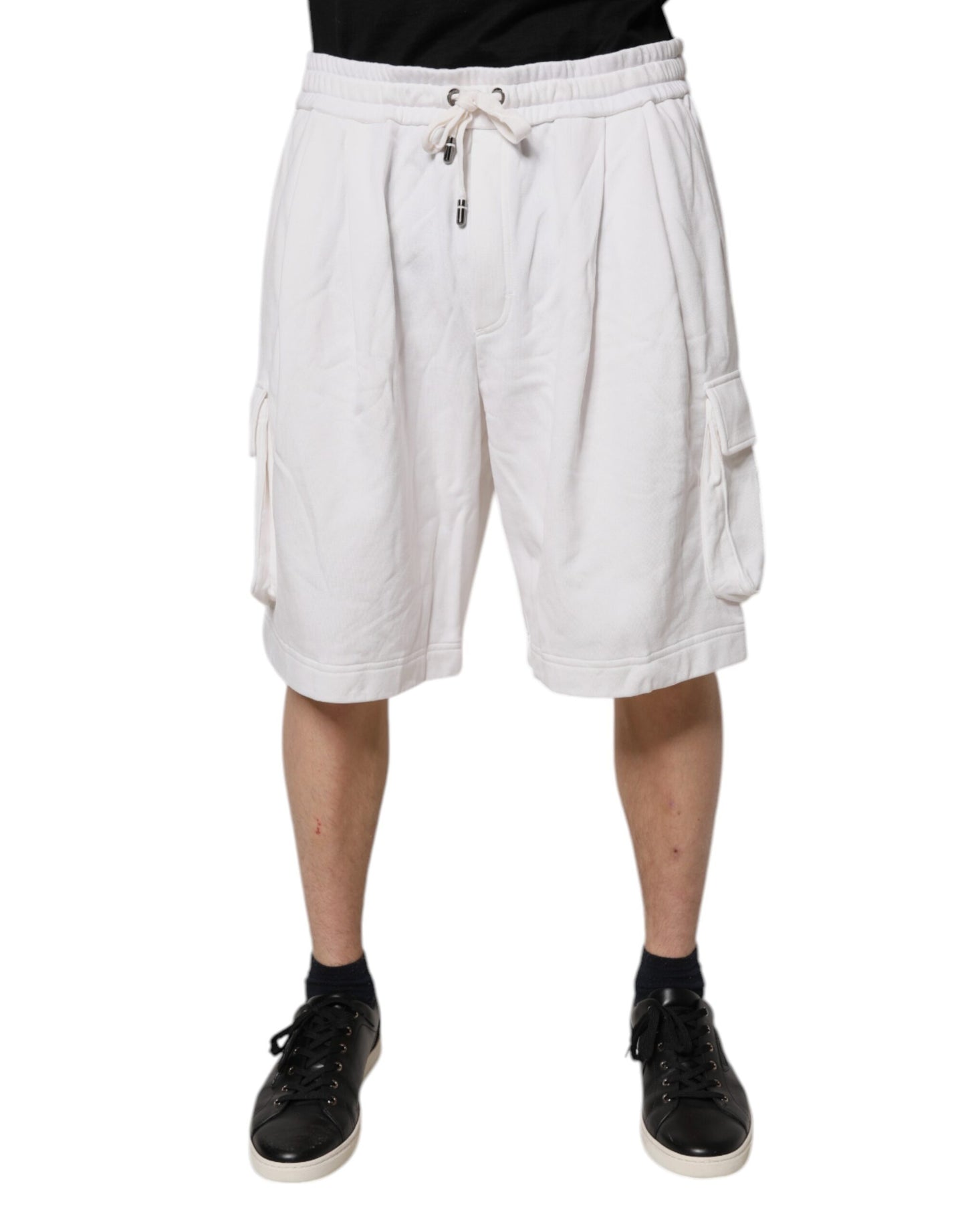 Dolce & Gabbana – Weiße Cargo-Bermudashorts aus Baumwolle