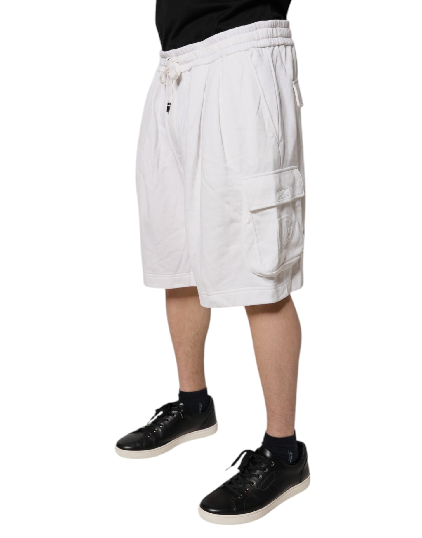 Dolce & Gabbana – Weiße Cargo-Bermudashorts aus Baumwolle