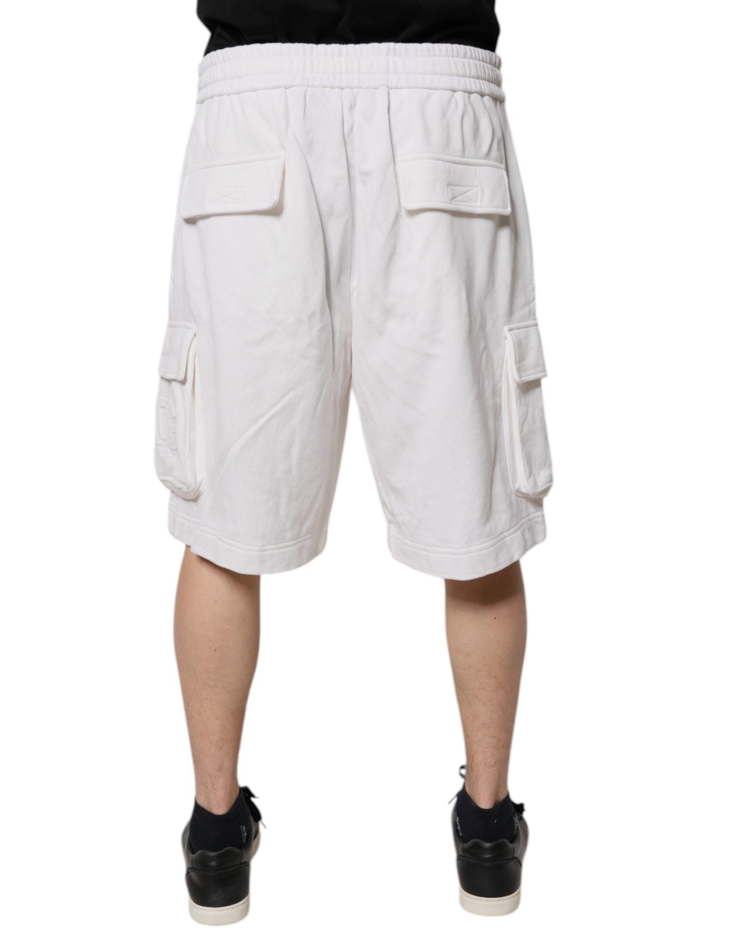 Dolce & Gabbana – Weiße Cargo-Bermudashorts aus Baumwolle