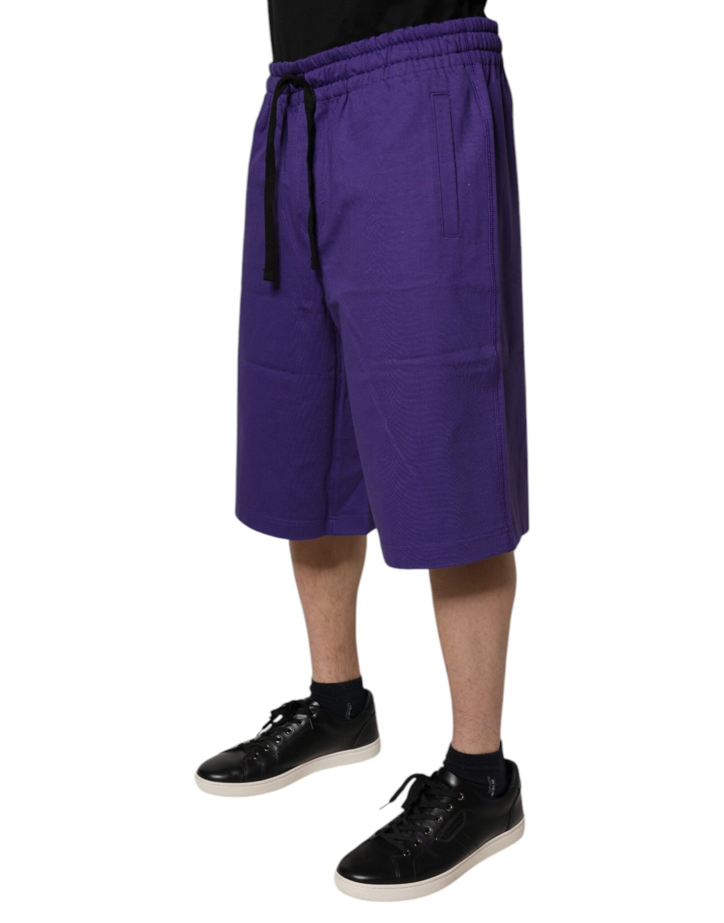 Dolce & Gabbana Lila Baumwolle Herren Bermuda Sweatshorts Shorts